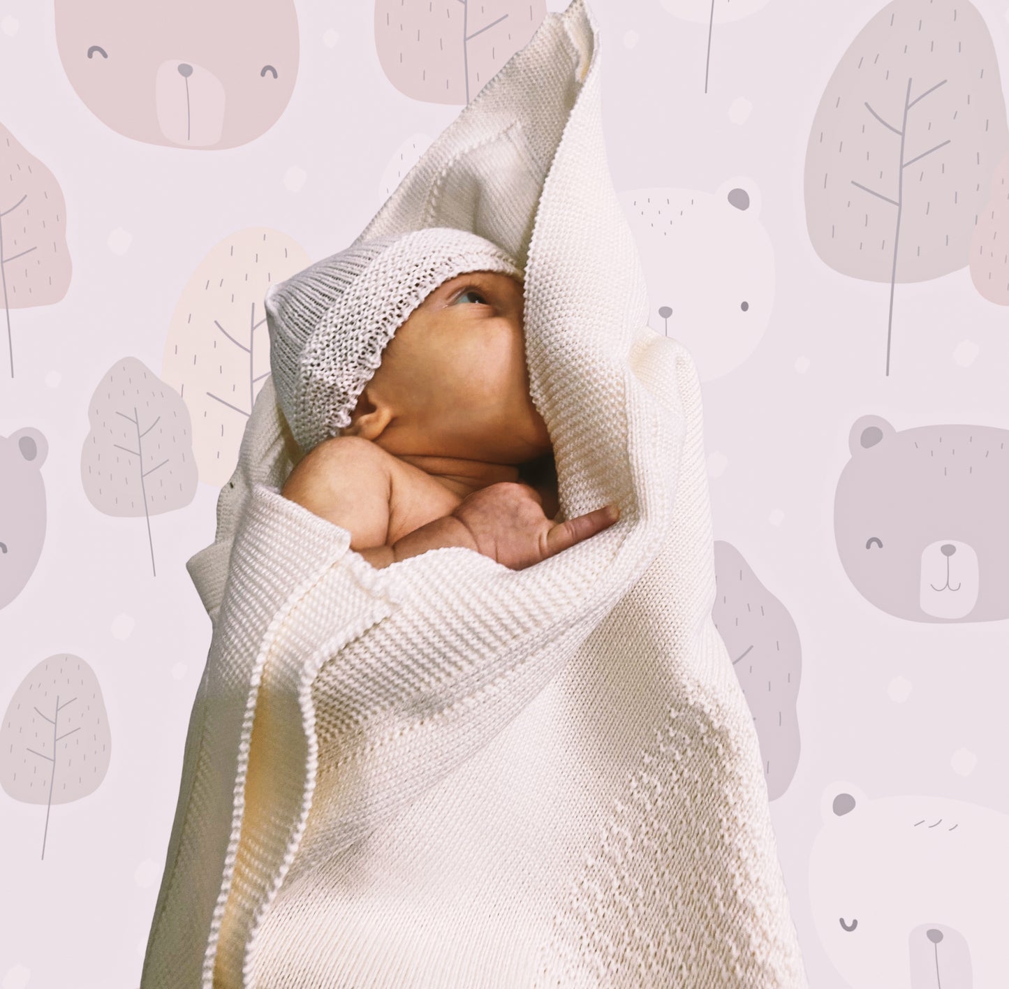Copertina in Lana Merino per Neonati con Babbucce e Cappello, Prodotto Artigianale, Made in Italy