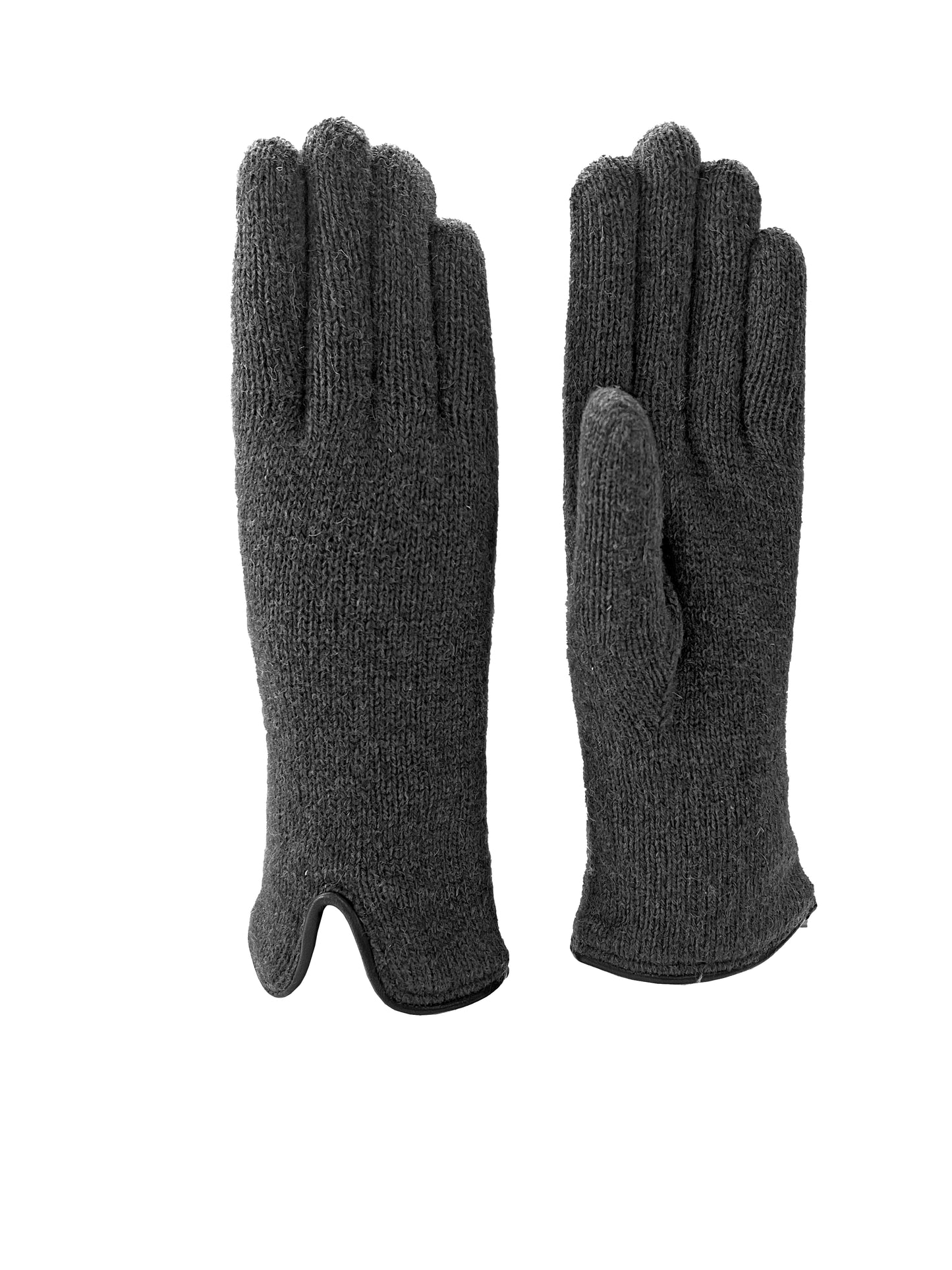 Guanti da donna in Lana foderati in Cashmere con bordi in pelle - Made in Italy