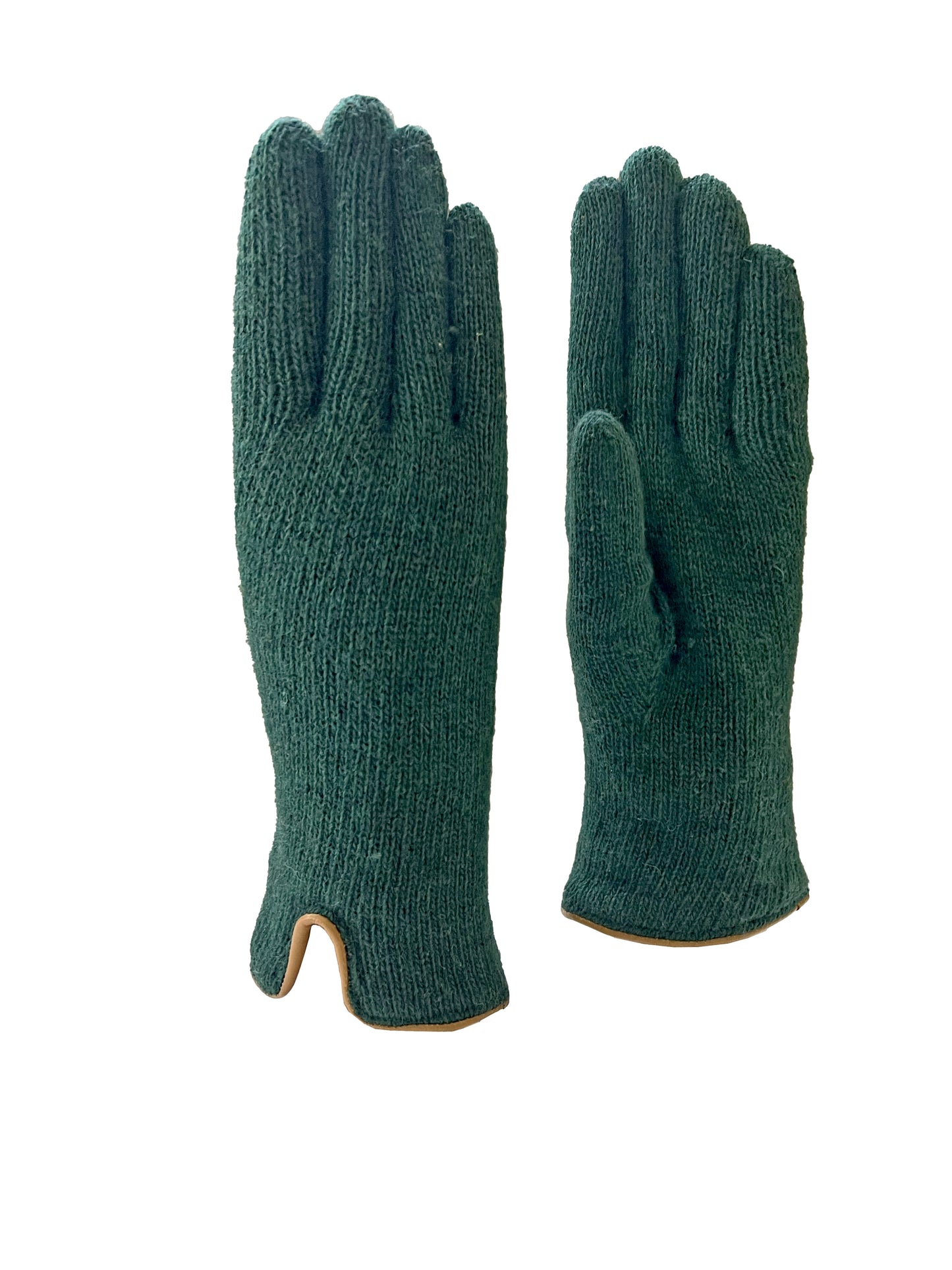 Guanti da donna in Lana foderati in Cashmere con bordi in pelle - Made in Italy