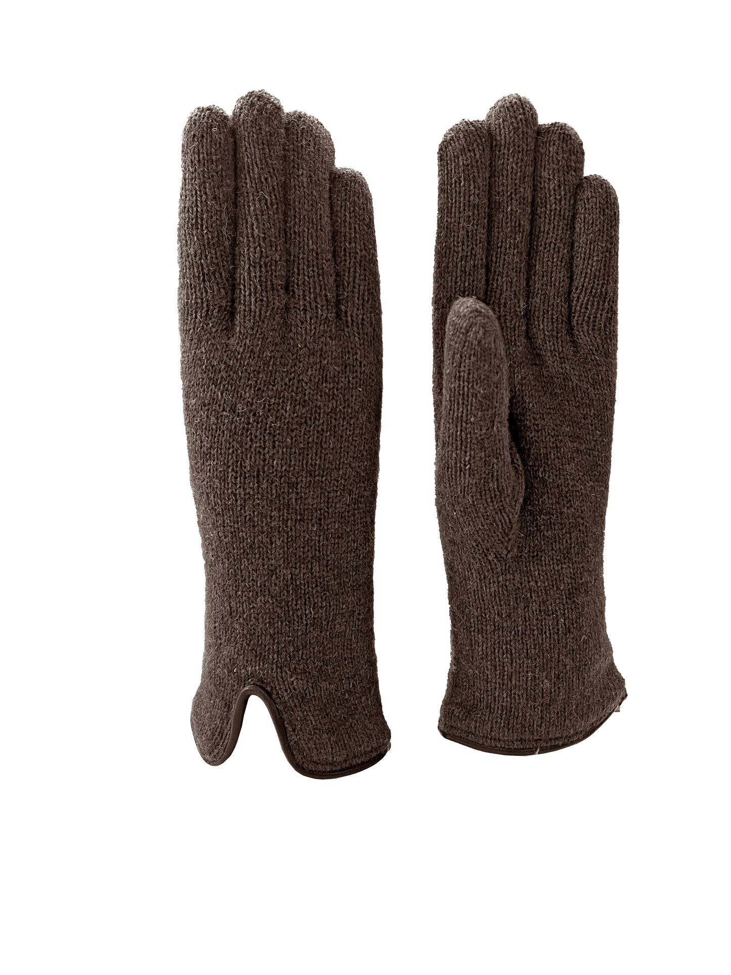 Guanti da donna in Lana foderati in Cashmere con bordi in pelle - Made in Italy