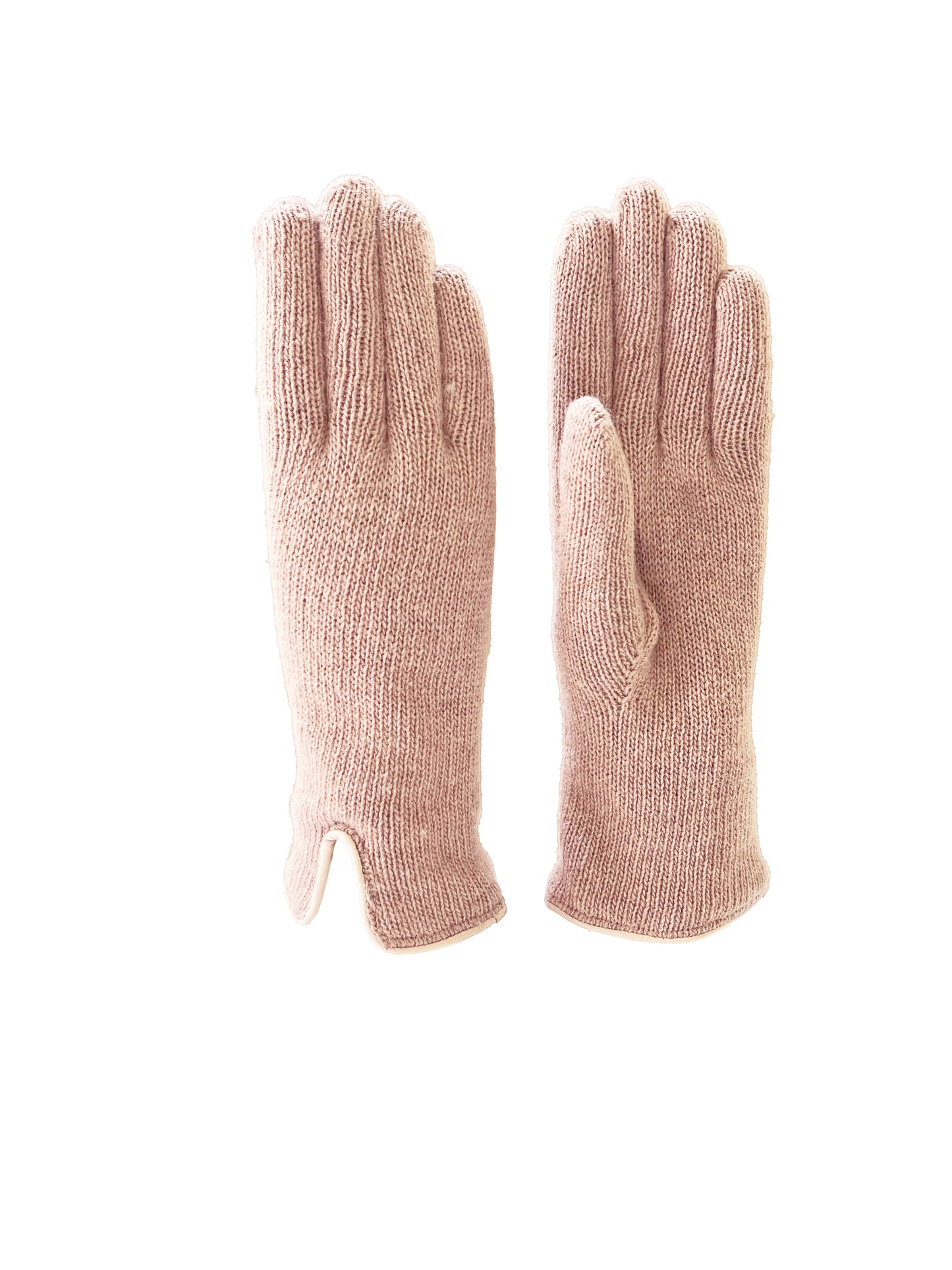 Guanti da donna in Lana foderati in Cashmere con bordi in pelle - Made in Italy