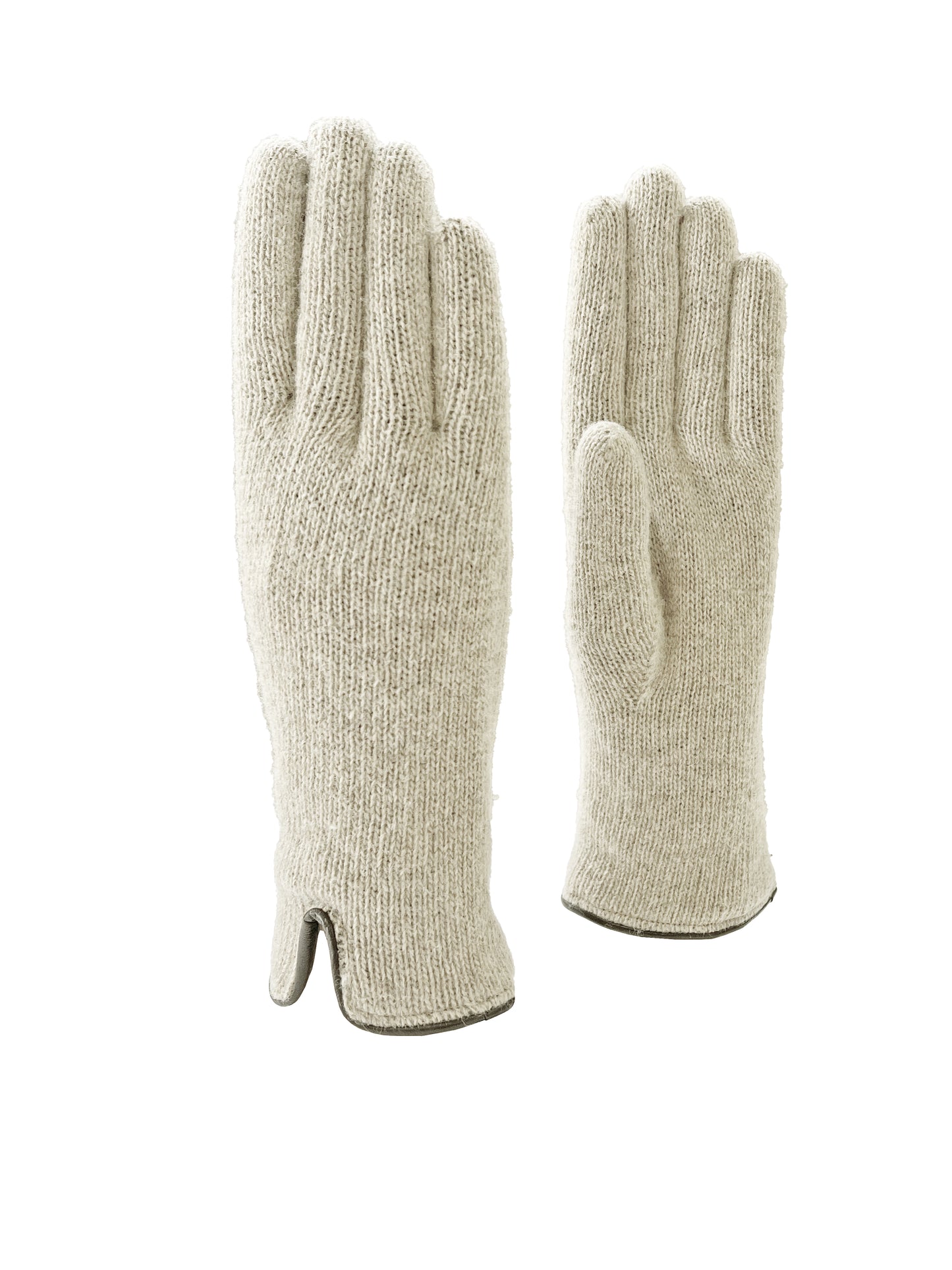 Guanti da donna in Lana foderati in Cashmere con bordi in pelle - Made in Italy