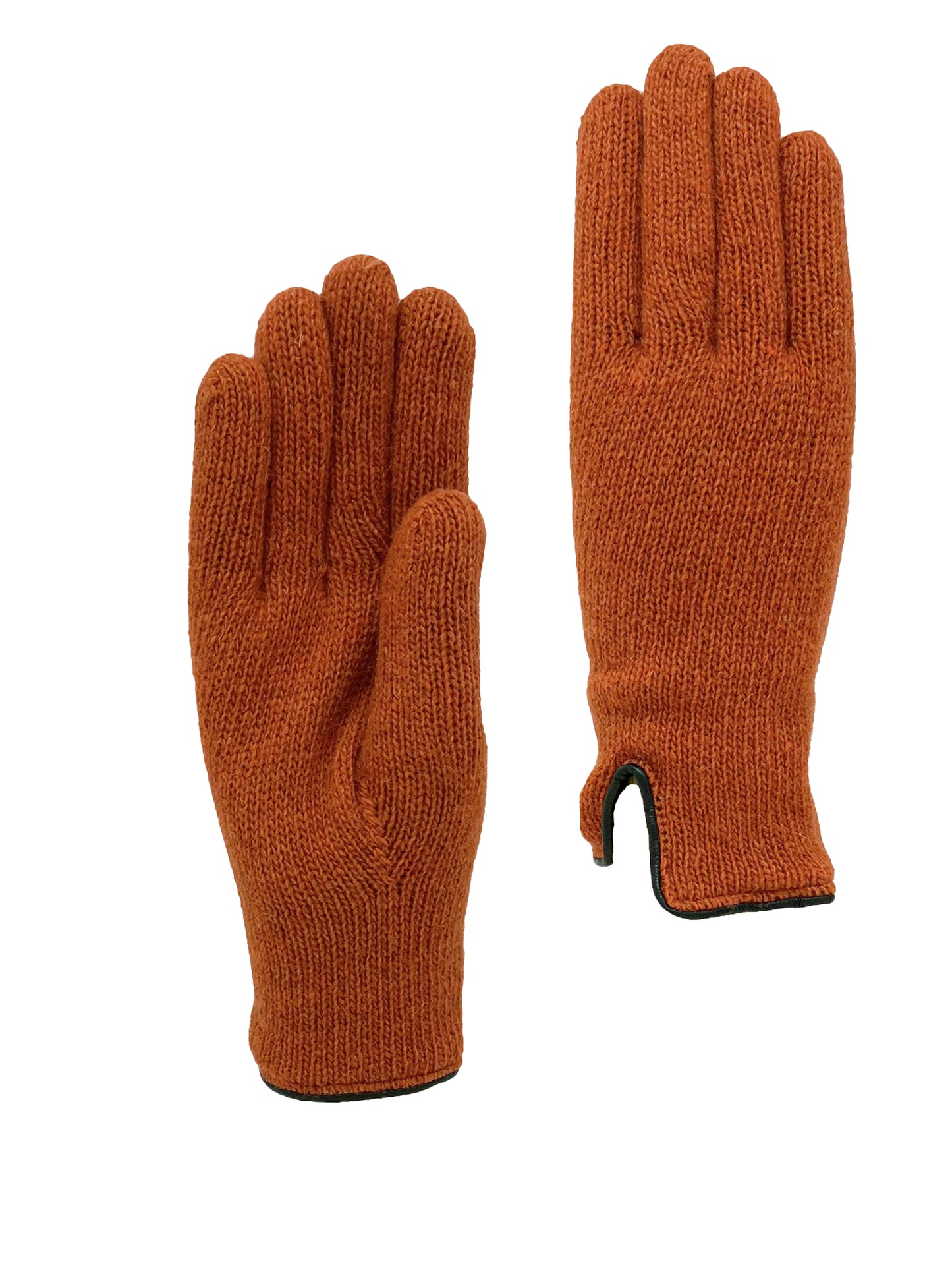 Guanti da donna in Lana foderati in Cashmere con bordi in pelle - Made in Italy