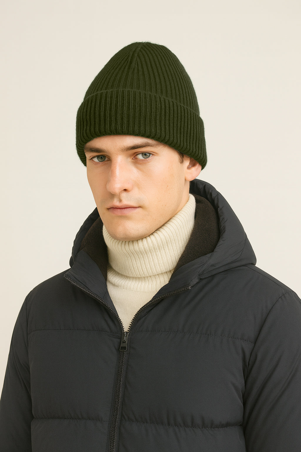 Berretto in Maglia al 100% in Lana a coste 1X1 - Unisex - Made in Italy