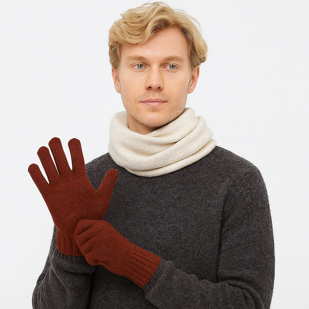 Guanti in puro cachemire da uomo - Made in Italy