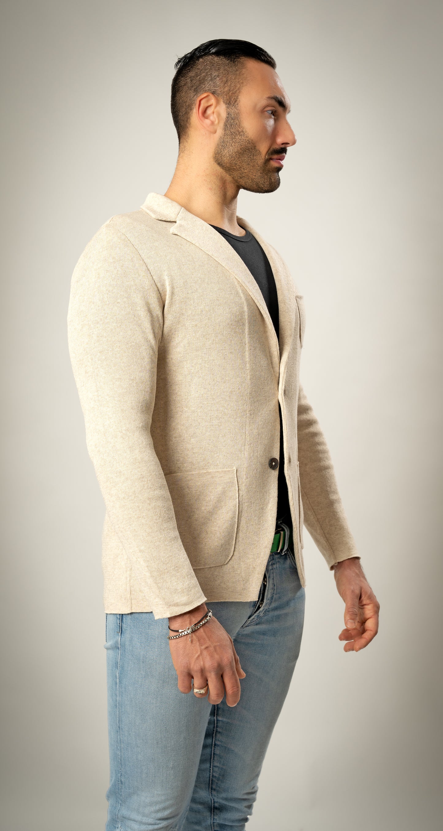 Blazer in Cotone punto Milano - Made in Italy