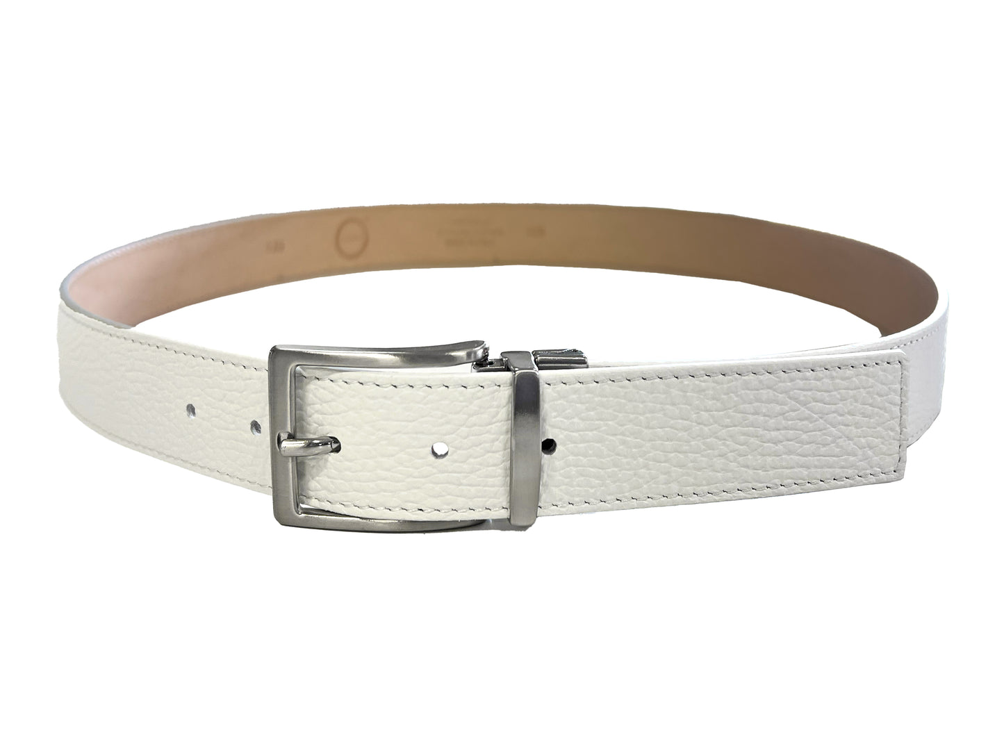 CLASSE77- Alce Cintura Uomo in Pelle 110-130cm - Larghezza Regolare 35MM - Fibbia in metallo satinato - Artigianale - Made In Italy