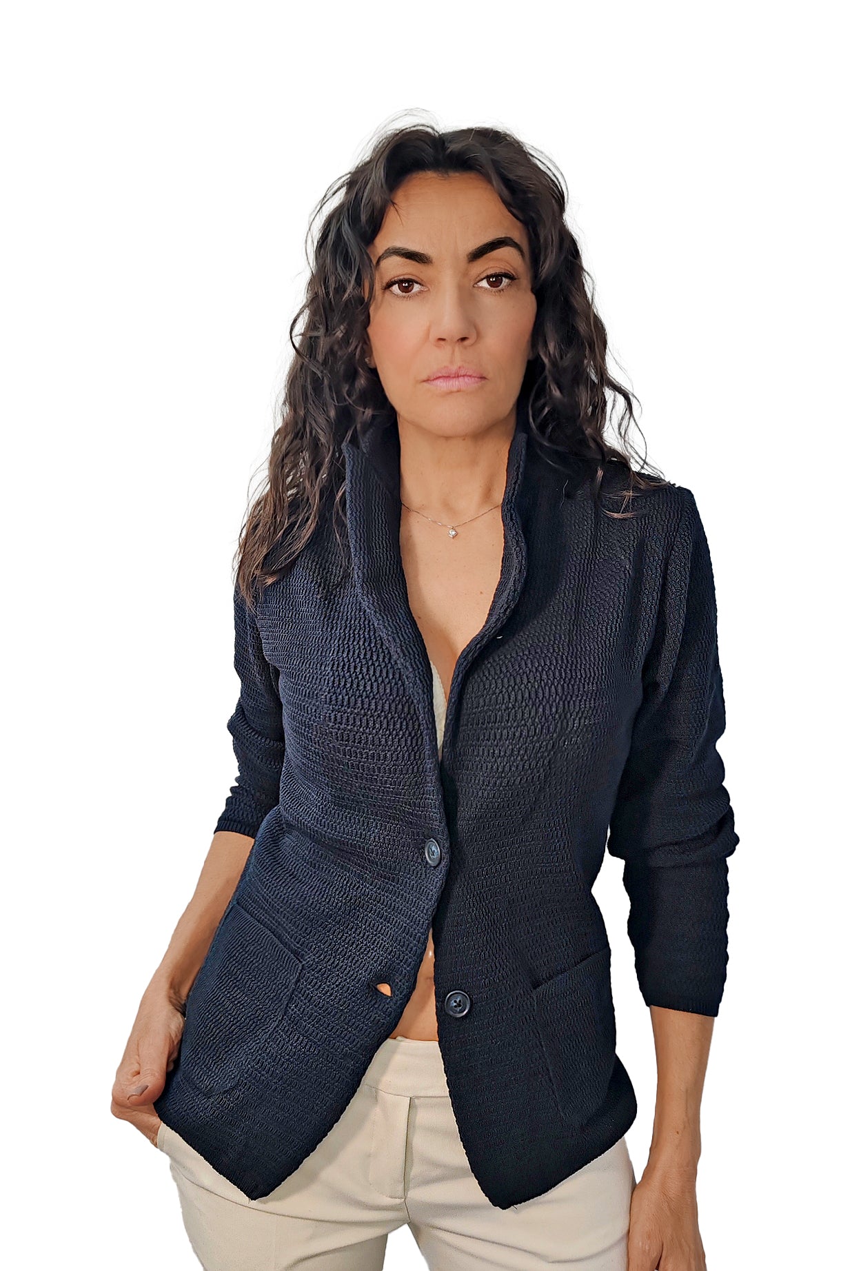 Blazer da donna sartoriale in cotone - Artigianale, Made in Italy