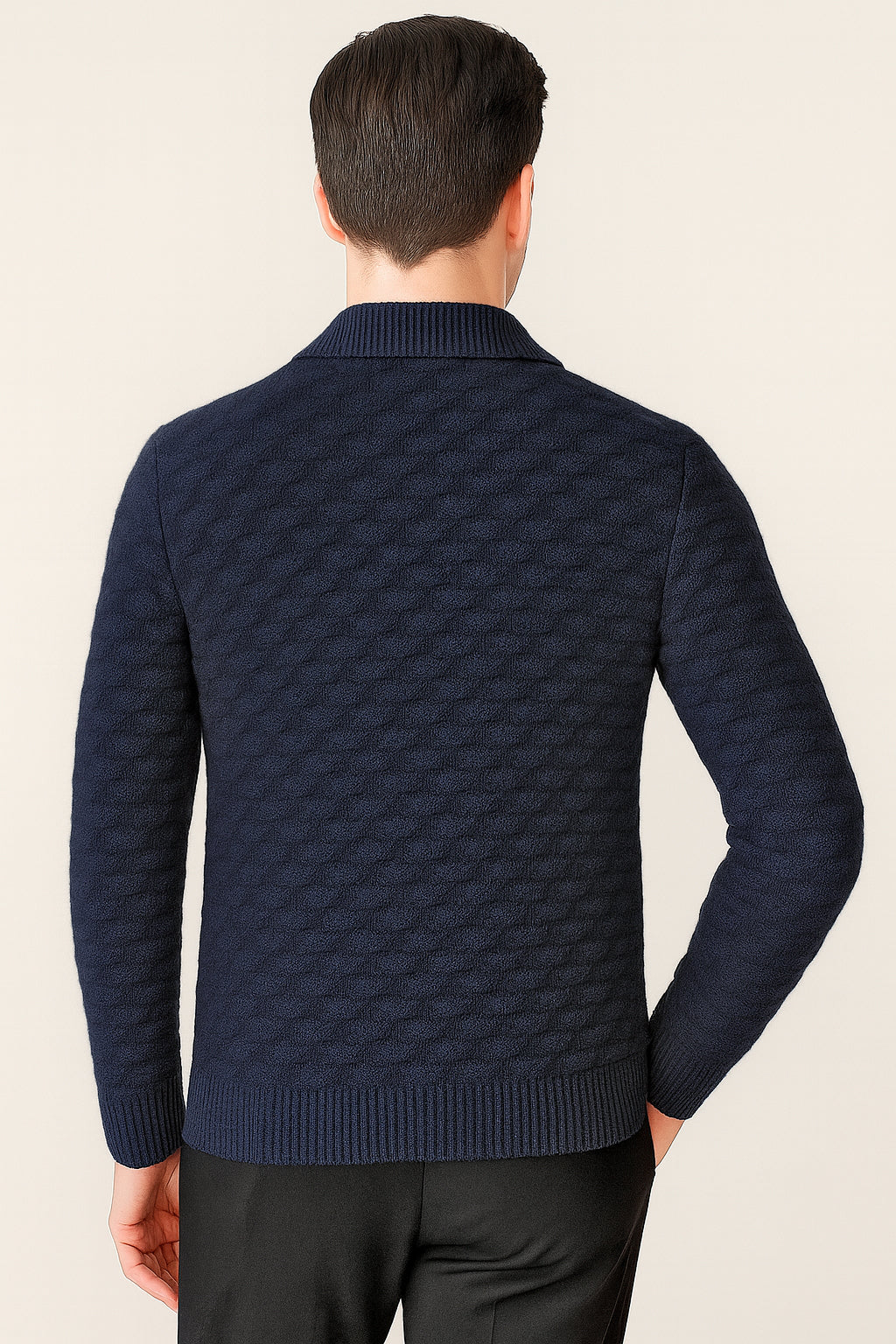 Maglione con cerniera in calda e morbida lana misto alpaca - Maglia da uomo inverale in tinta unita con zip - Lavorazione artigianale e Made in Italy