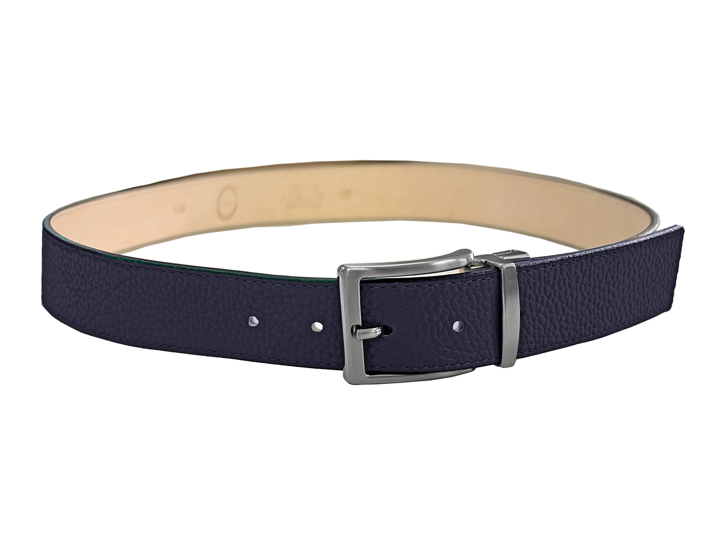 CLASSE77- Alce Cintura Uomo in Pelle 110-130cm - Larghezza Regolare 35MM - Fibbia in metallo satinato - Artigianale - Made In Italy
