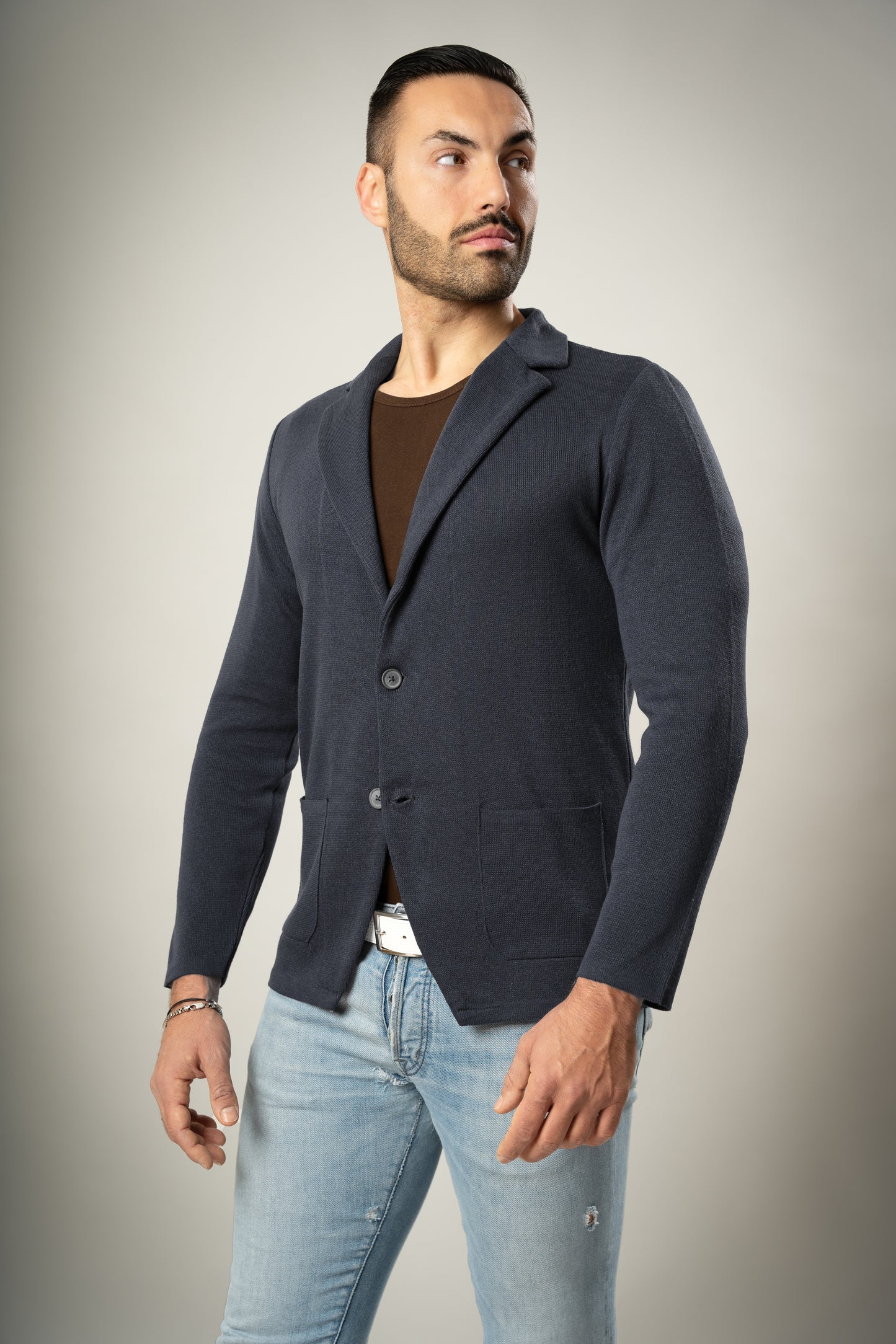Blazer in Cotone punto Milano - Made in Italy