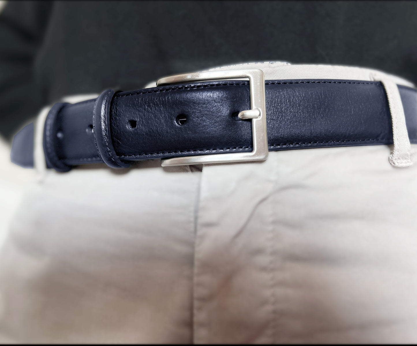 Cintura Uomo in Pelle 110-130cm - Larghezza Regolare 35MM - Fibbia in Zama satinato - Artigianale - Made In Italy - Confezione regalo