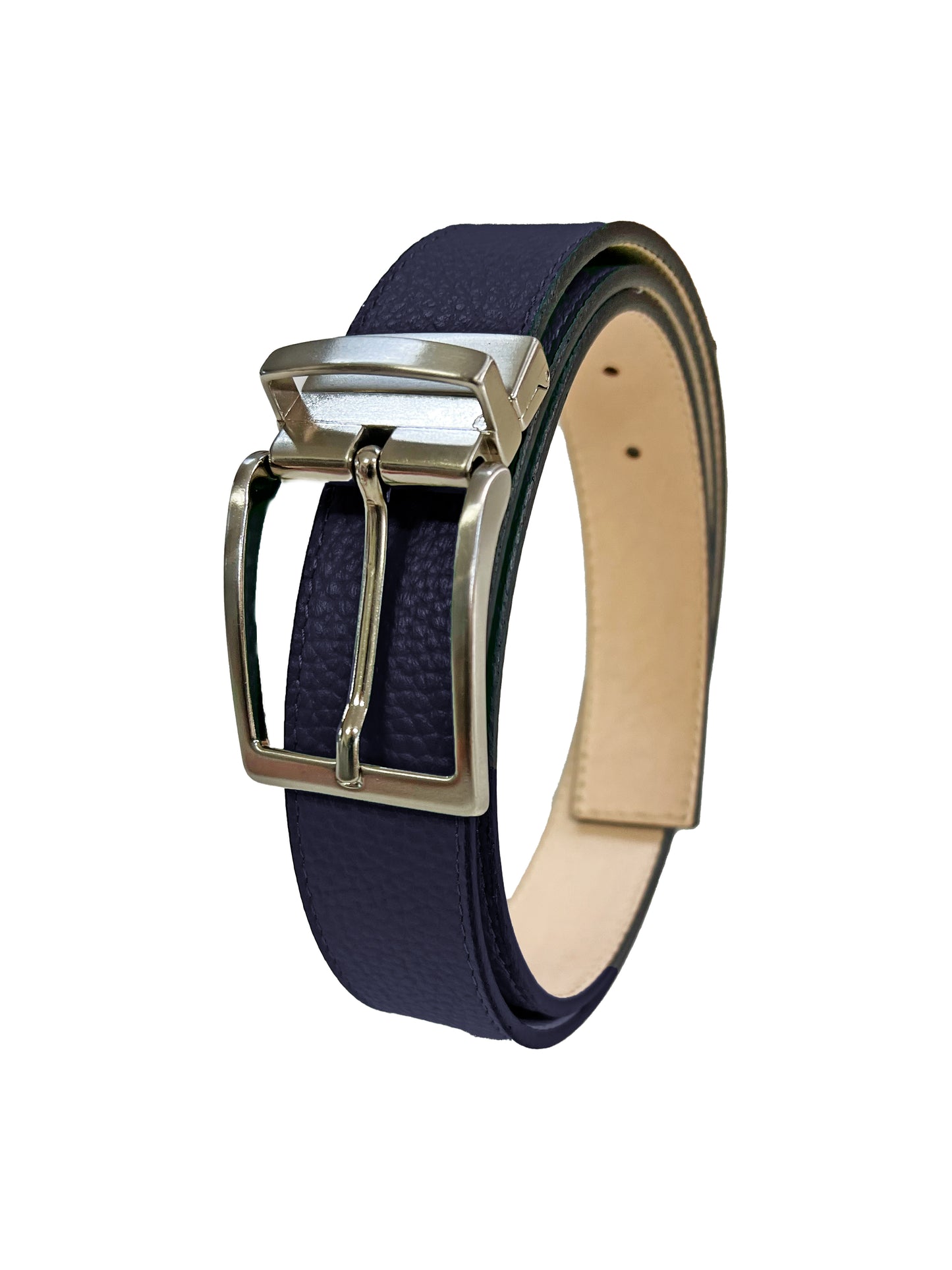 CLASSE77- Alce Cintura Uomo in Pelle 110-130cm - Larghezza Regolare 35MM - Fibbia in metallo satinato - Artigianale - Made In Italy