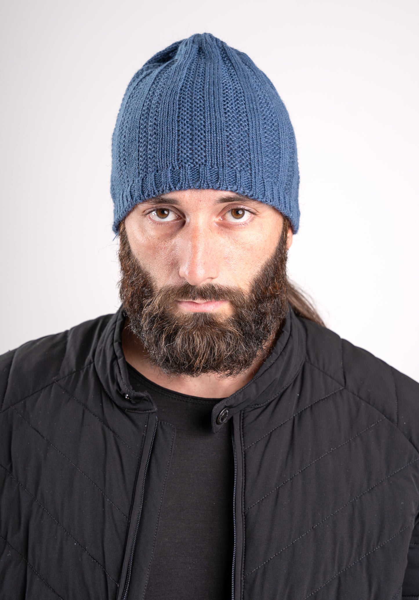 Berretto a coste Larghe Senza Risvolto - Unisex - Made in Italy
