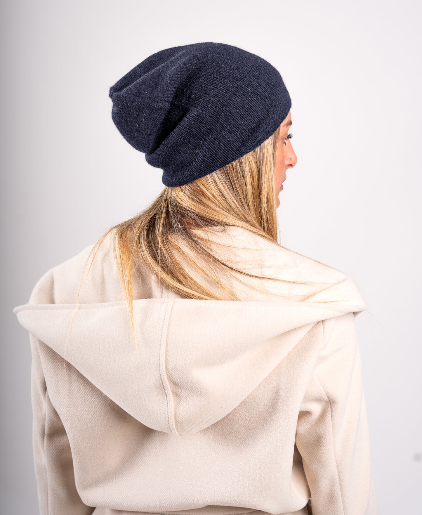 Berretto in Maglia Lungo in Lana - Cappello Slouchy - Unisex - Made in Italy