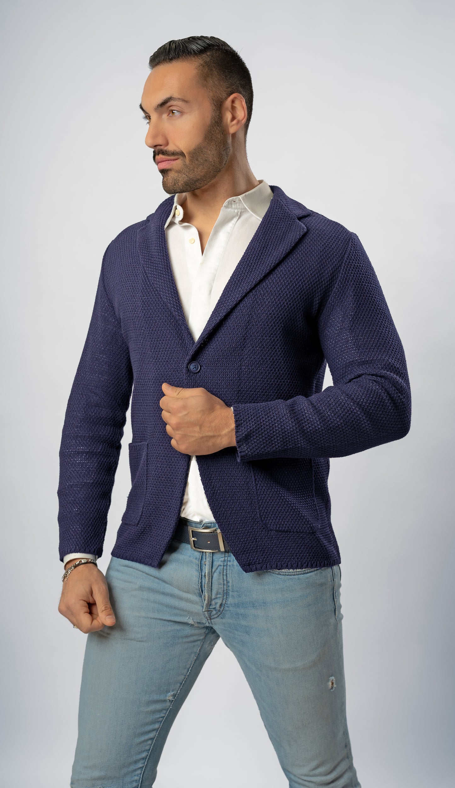 Blazer in Cotone modello Chicco di Riso - Made in Italy