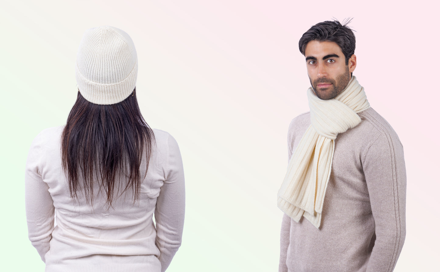 Box pura Lana: Cappello a coste 1X1 + Sciarpone a coste