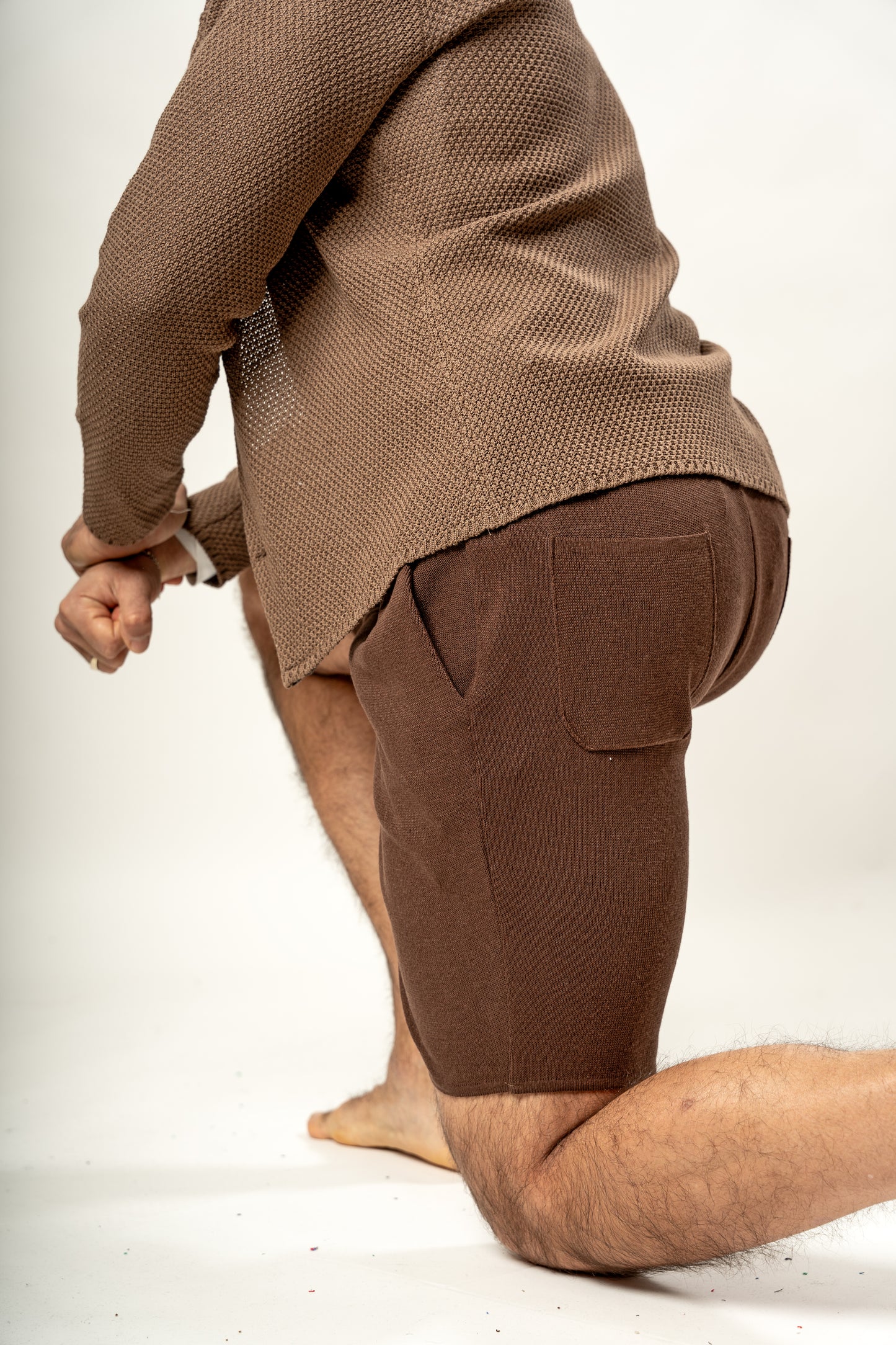 Bermuda Punto Milano in Cotone sartoriali - Pantaloni Corti a Tinta Unita - Elastico con Laccio in Vita - Made in Italy