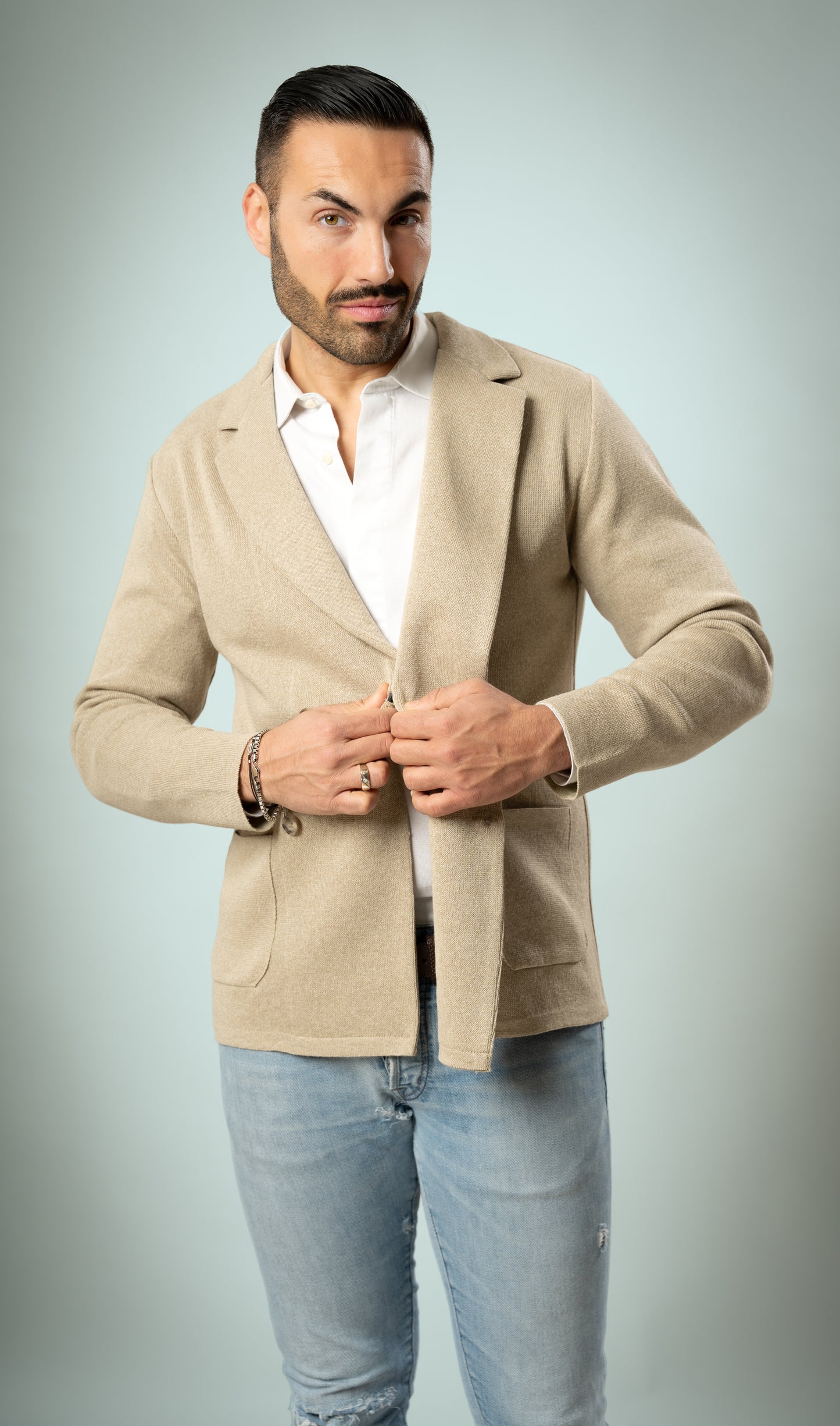 Giacca Doppio Petto da Uomo in cotone punto Milano -Made in Italy