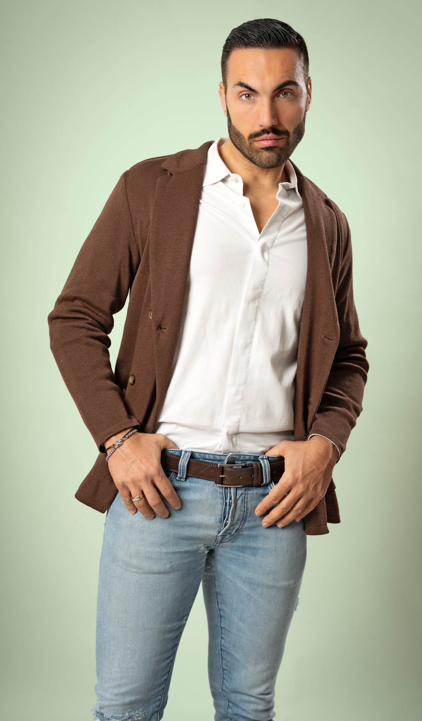 Giacca Doppio Petto da Uomo in cotone punto Milano -Made in Italy