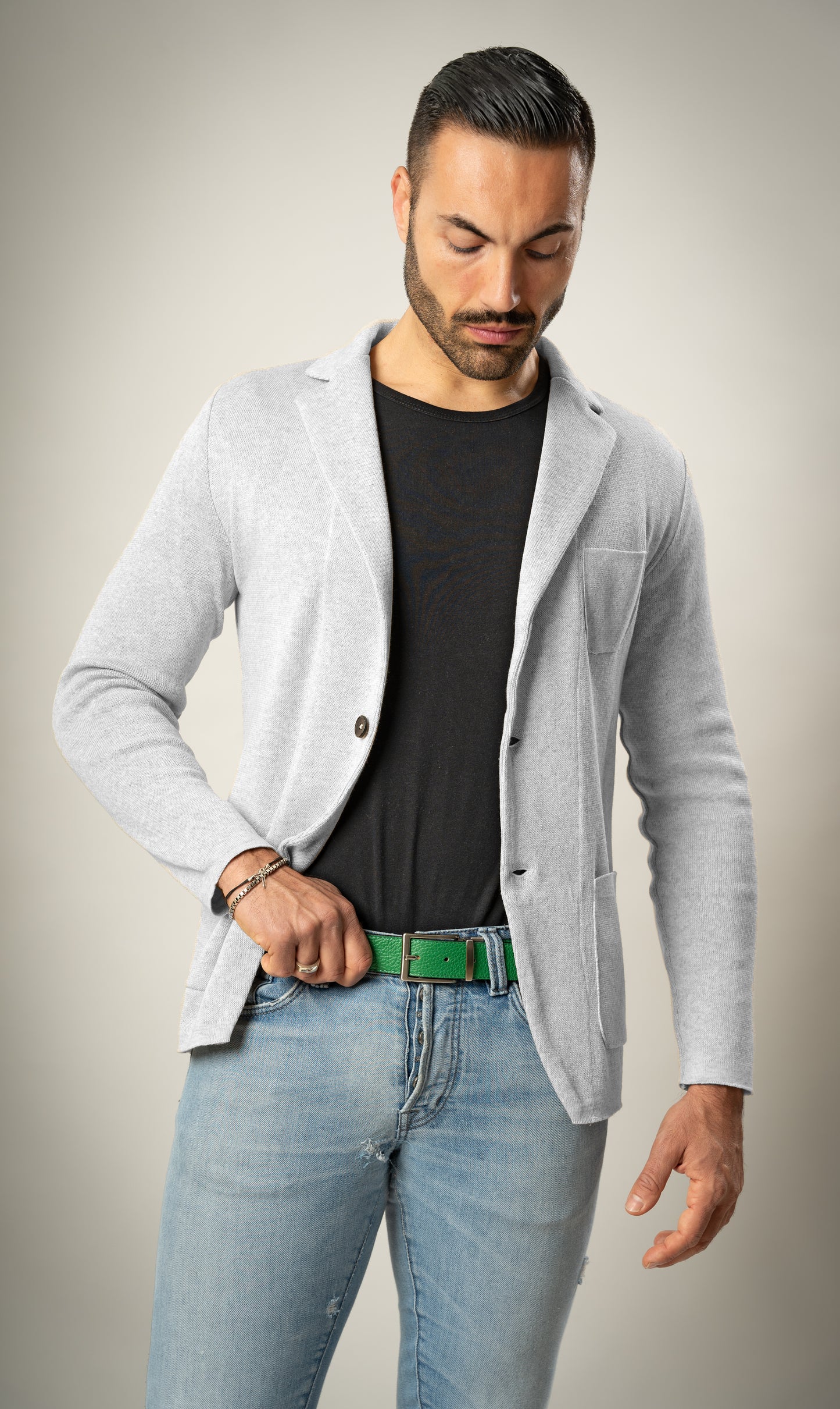 Blazer in Cotone punto Milano - Made in Italy