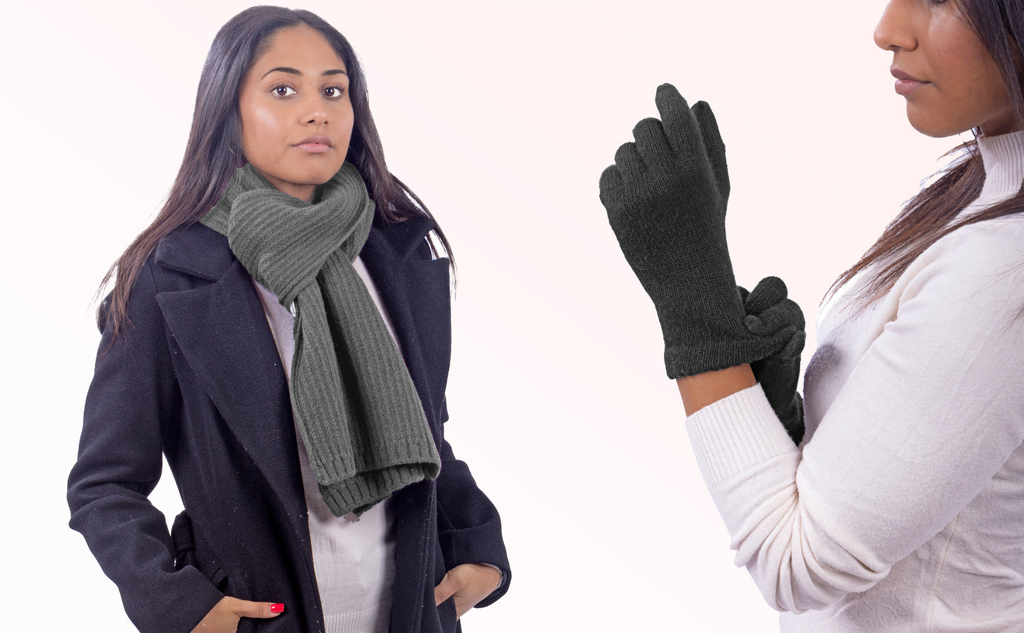 Box Donna 1: Guanti in angora + Sciarpa in maglia inglese