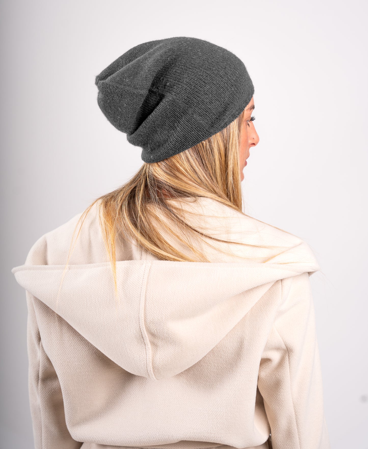 Berretto in Maglia Lungo in Lana - Cappello Slouchy - Unisex - Made in Italy