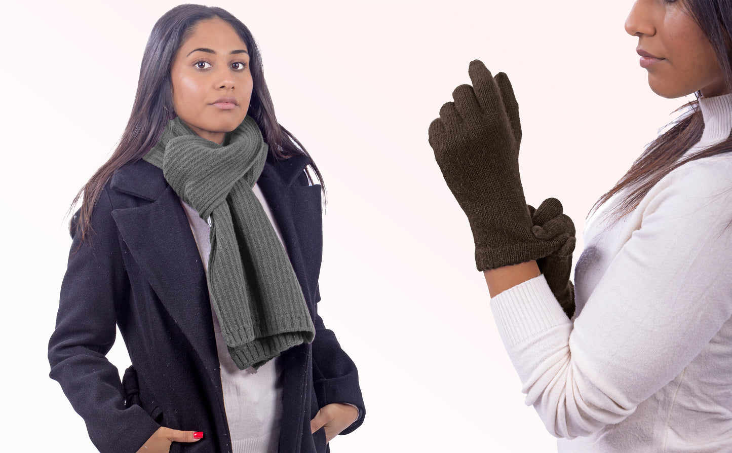 Box Donna 1: Guanti in angora + Sciarpa in maglia inglese