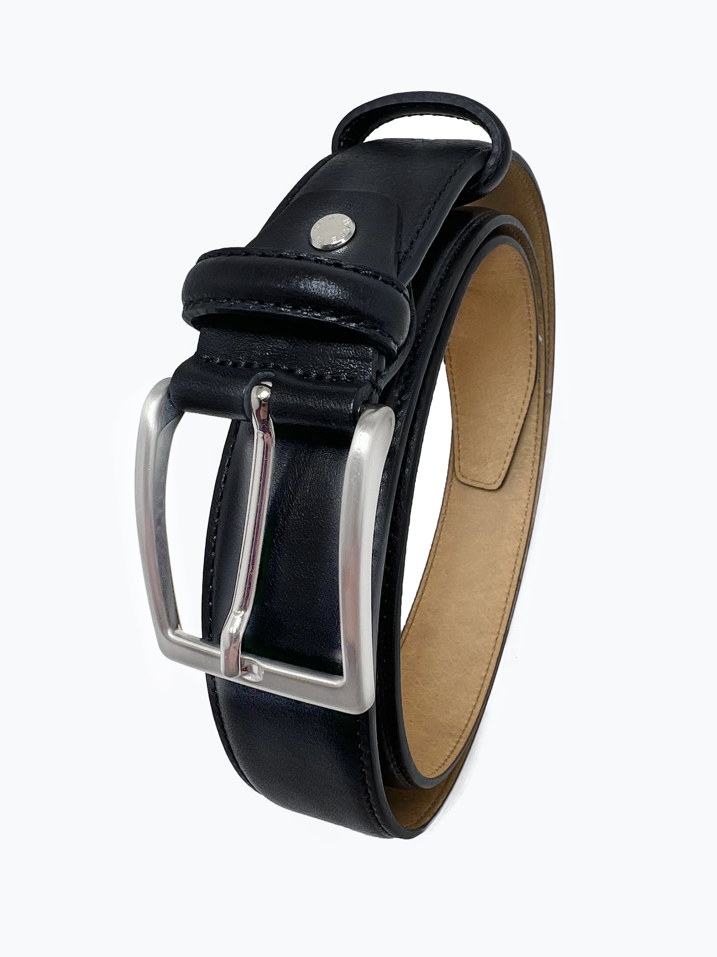 Cintura Uomo in Pelle 110-130cm - Larghezza Regolare 35MM - Fibbia in Zama satinato - Artigianale - Made In Italy - Confezione regalo
