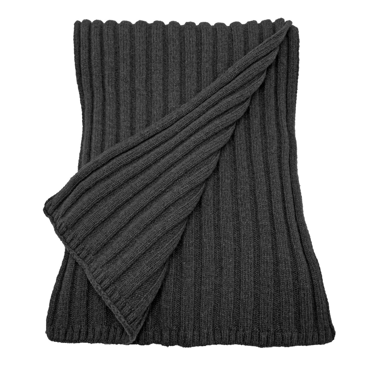Sciarpone a coste al 100% in pura lana - Made in Italy