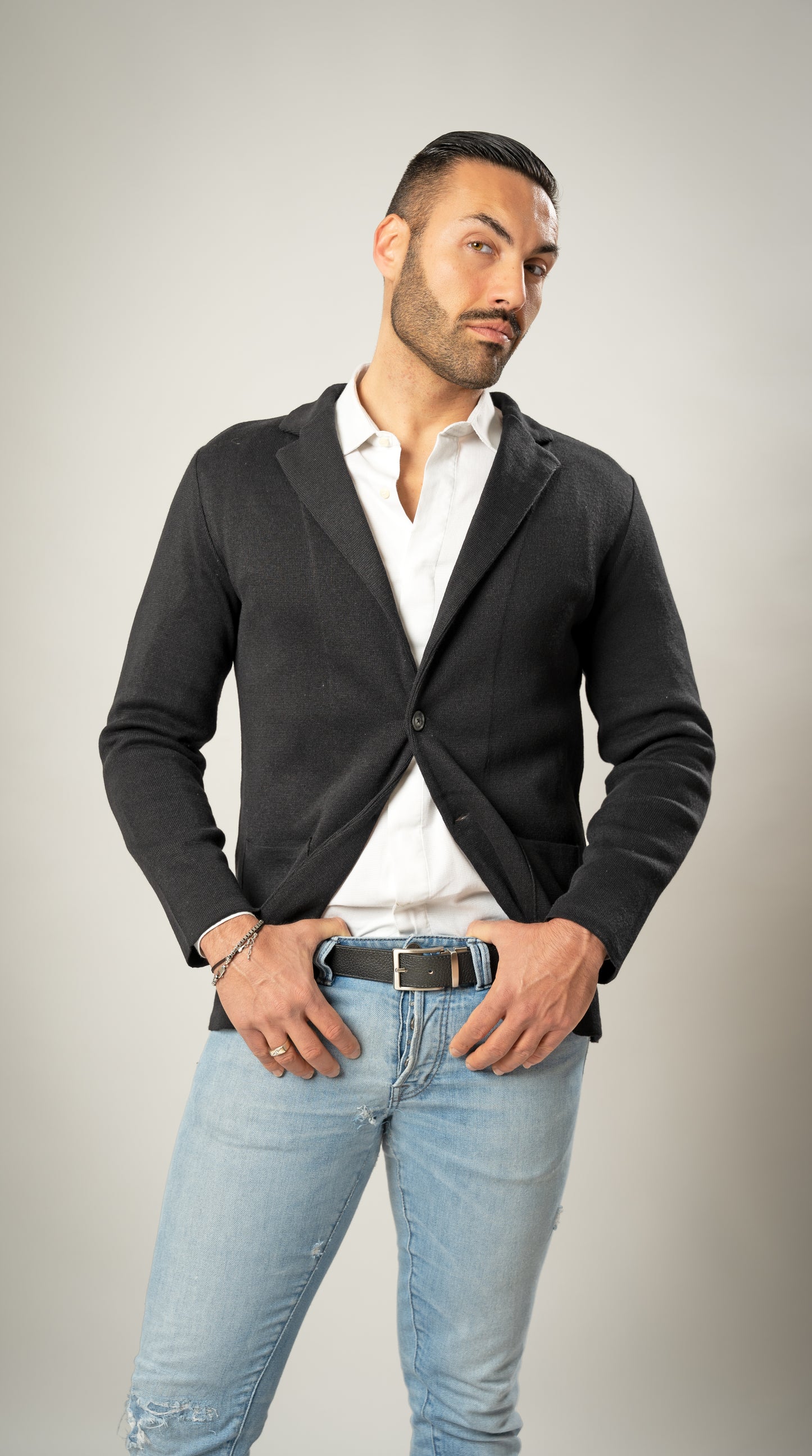 Blazer in Cotone punto Milano - Made in Italy