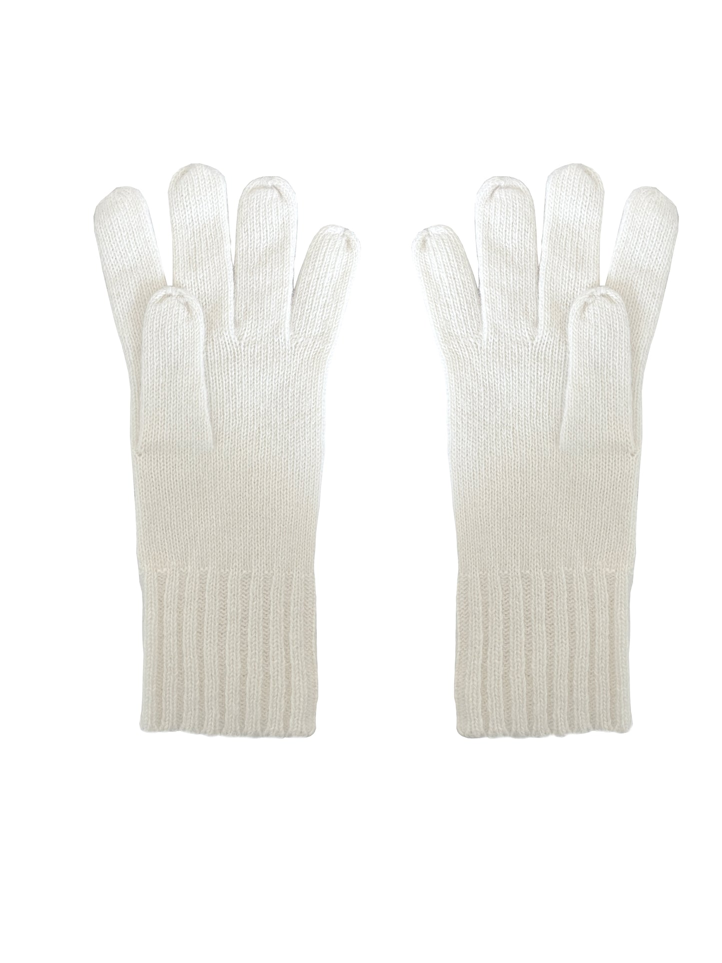 Guanti in lana misto angora da Donna con bordino a coste - Made in Italy