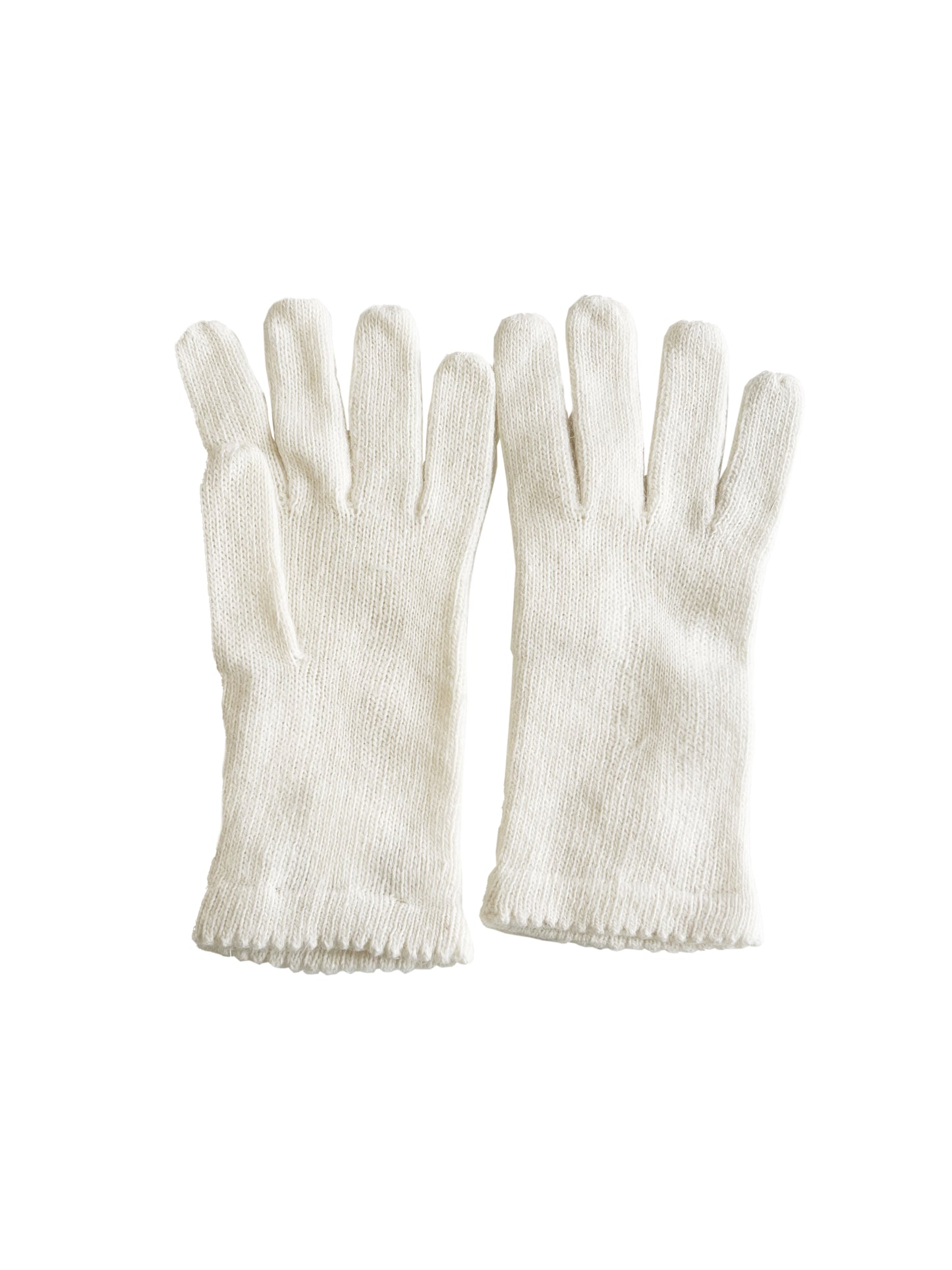 Guanti in lana misto angora da Donna con bordo smerlato - Made in Italy
