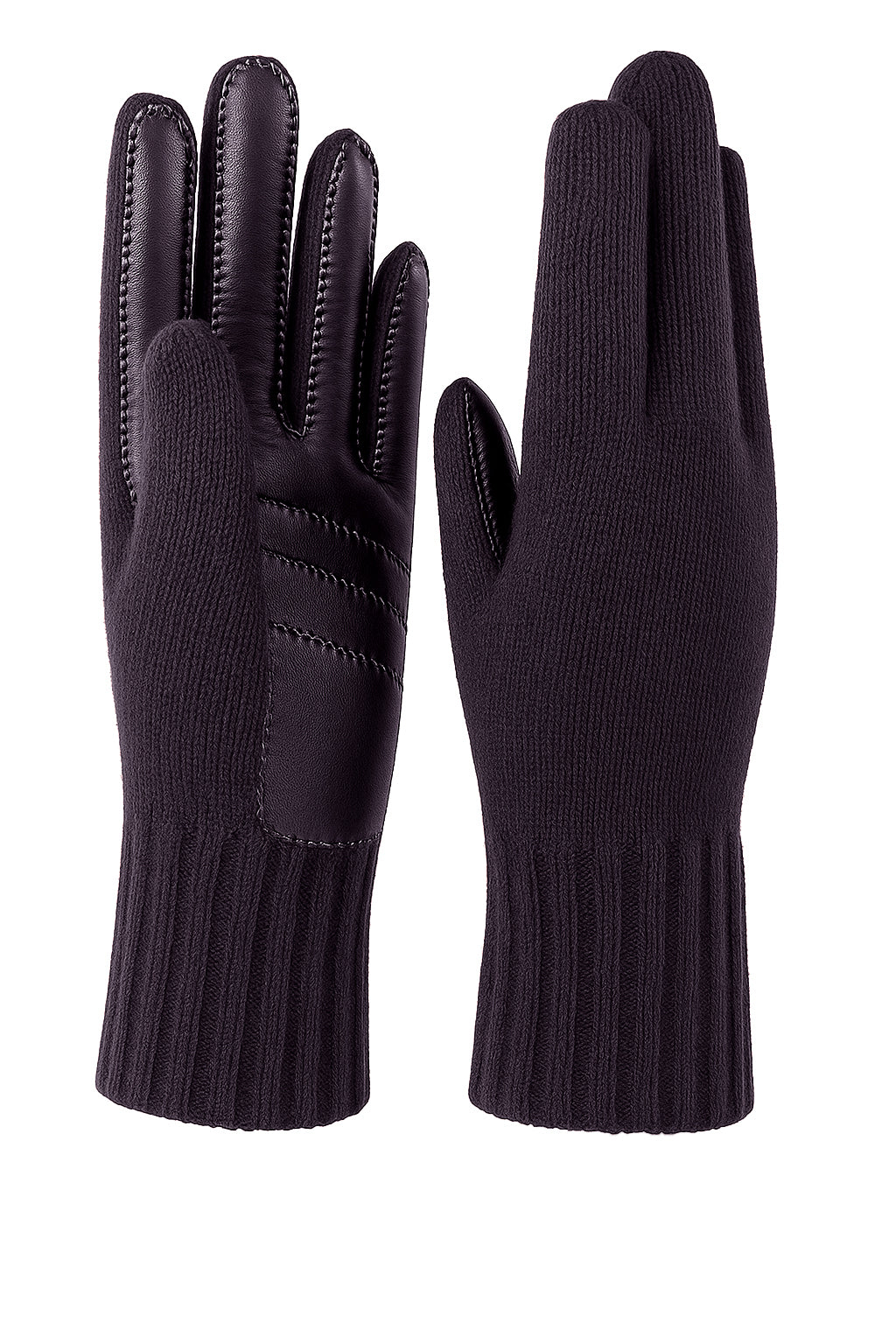Guanti da donna in lana con palmo in pelle di nappa| Prodotto artigianale Made in Italy | Taglia unica