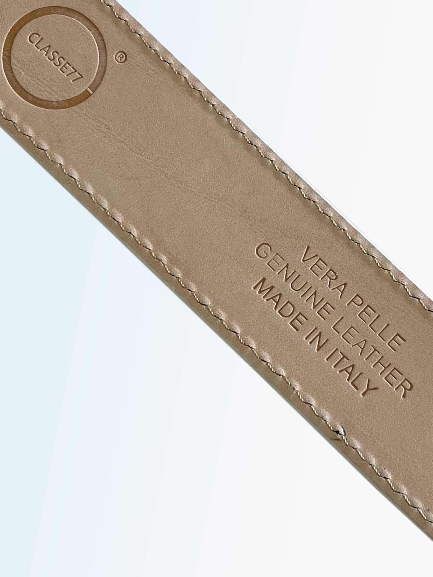 CLASSE77- Alce Cintura Uomo in Pelle 110-130cm - Larghezza Regolare 35MM - Fibbia in metallo satinato - Artigianale - Made In Italy