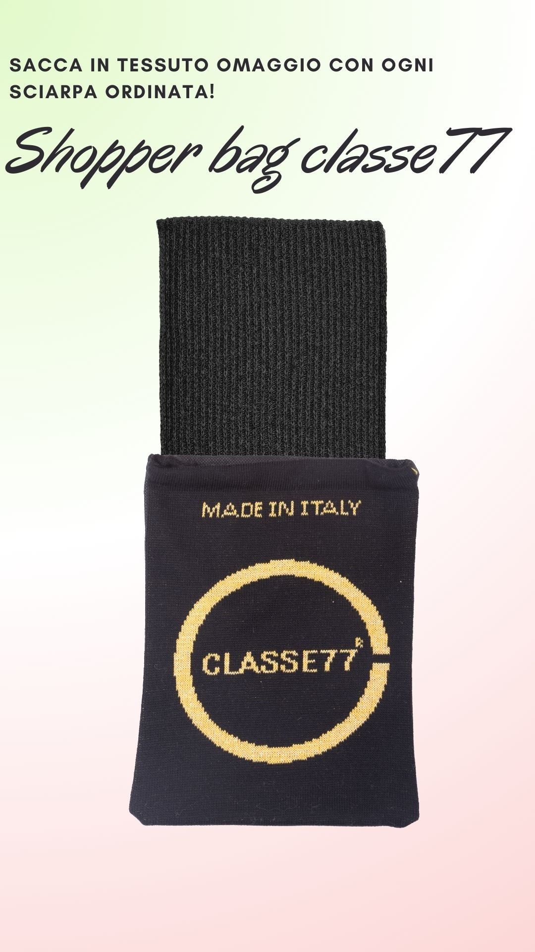 Sciarpa in maglia inglese in lana - Made in Italy