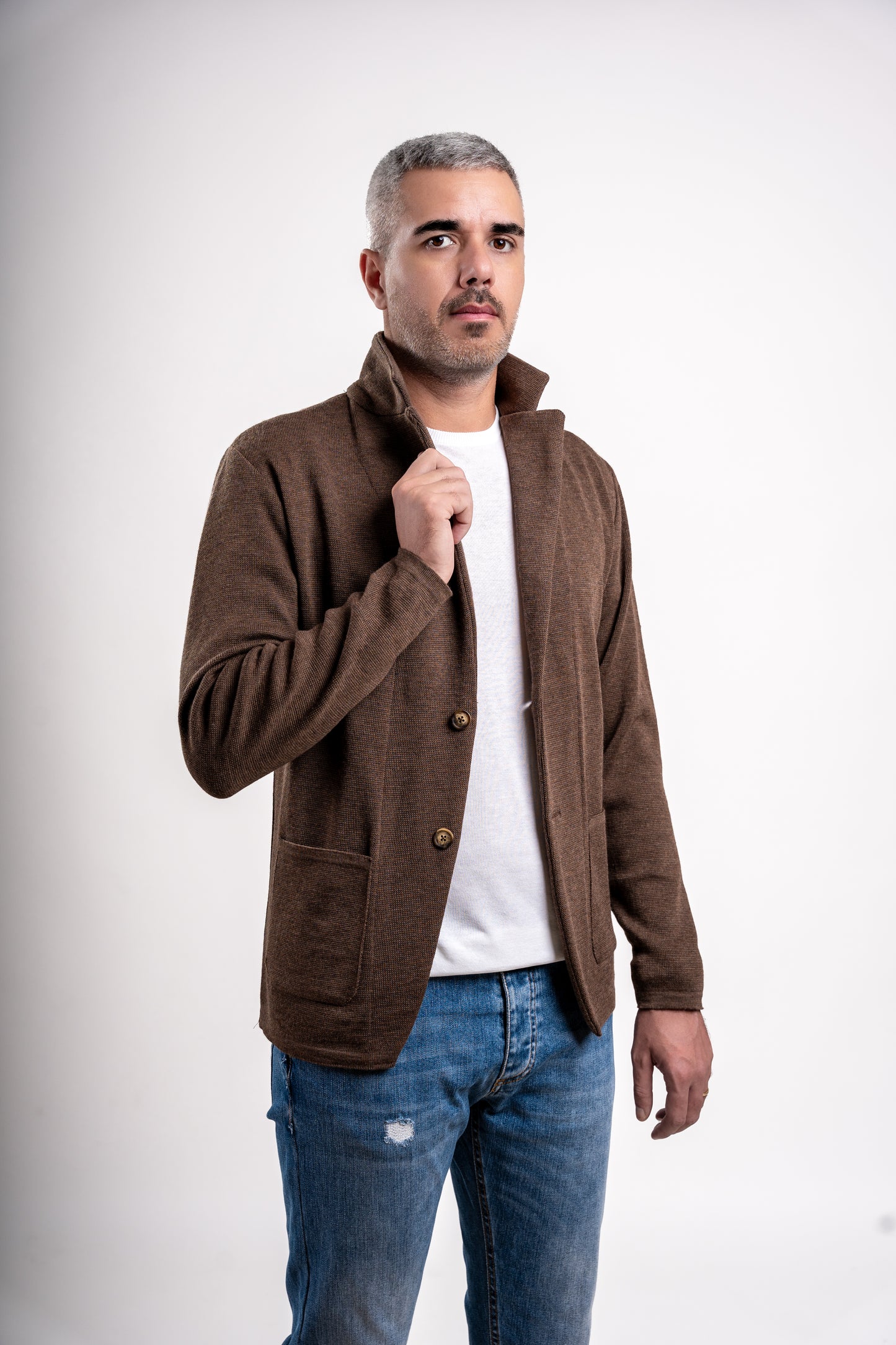 Blazer punto Milano in lana - Made in Italy