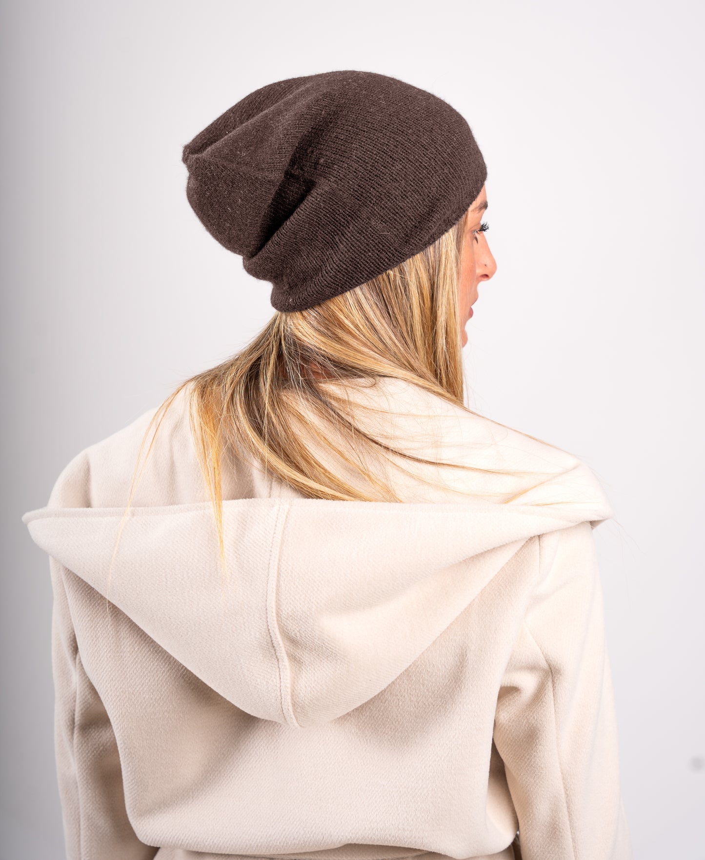 Berretto in Maglia Lungo in Lana - Cappello Slouchy - Unisex - Made in Italy