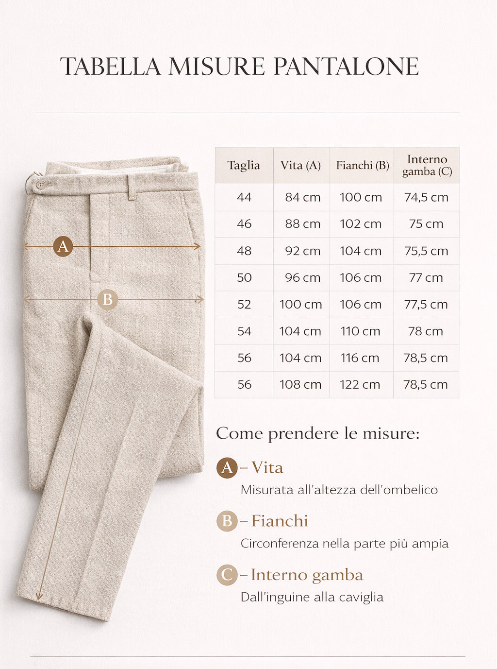 Pantalone Uomo Sartoriale Regular Fit Made in Italy – Misto Cotone con Fantasia Chicco di Riso – Casual Elegante con Tasche