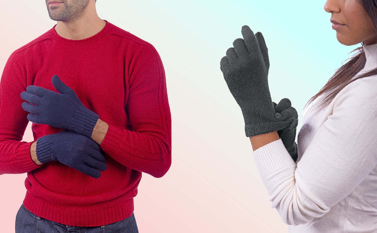 Box Coppia 2: Guanti in angora per lei e guanti in lana per lui