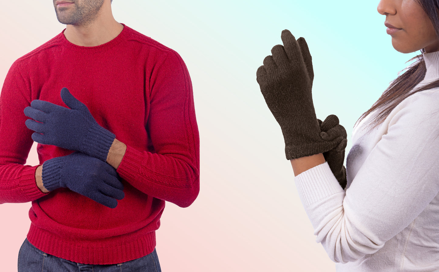 Box Coppia 2: Guanti in angora per lei e guanti in lana per lui