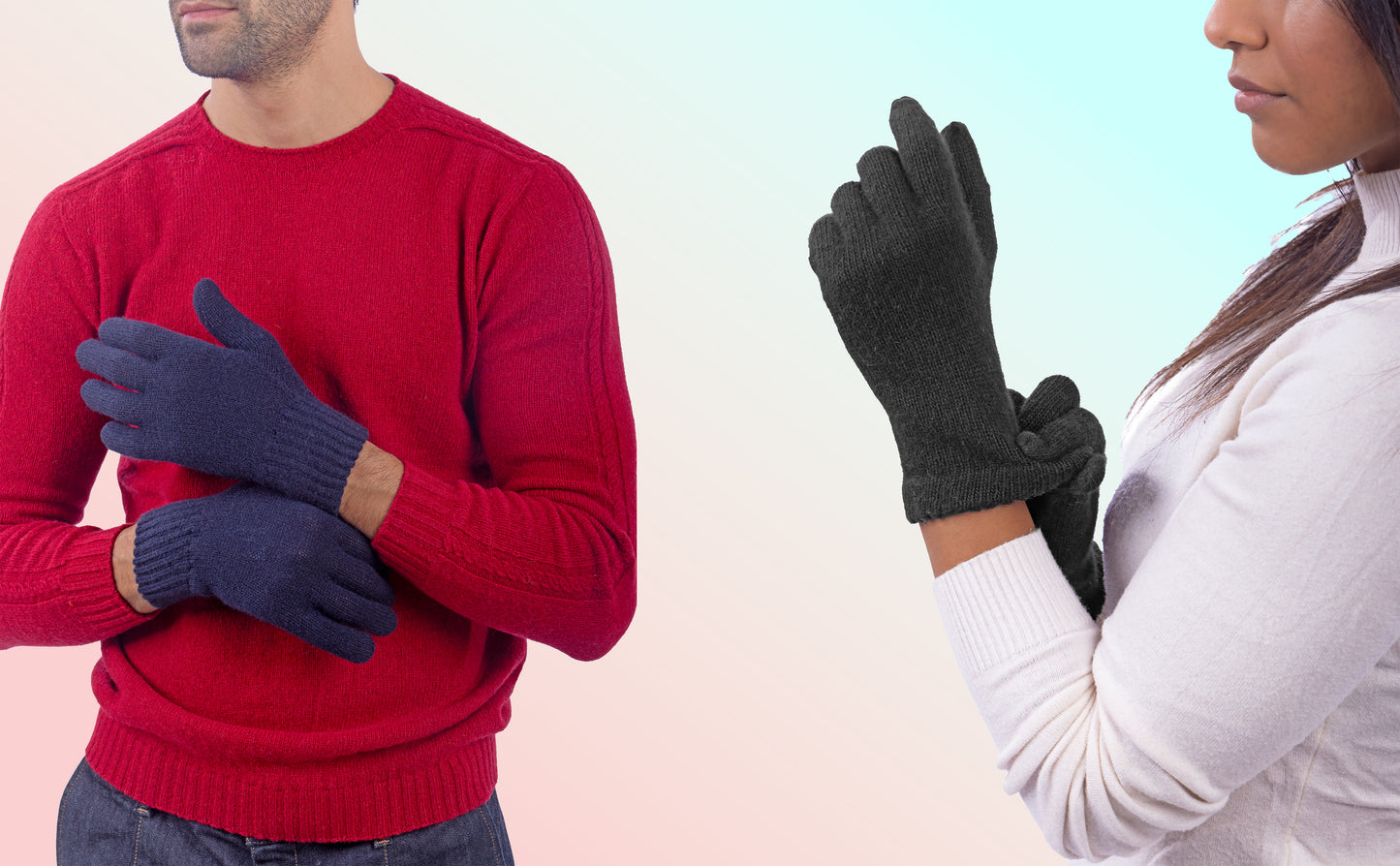 Box Coppia 2: Guanti in angora per lei e guanti in lana per lui