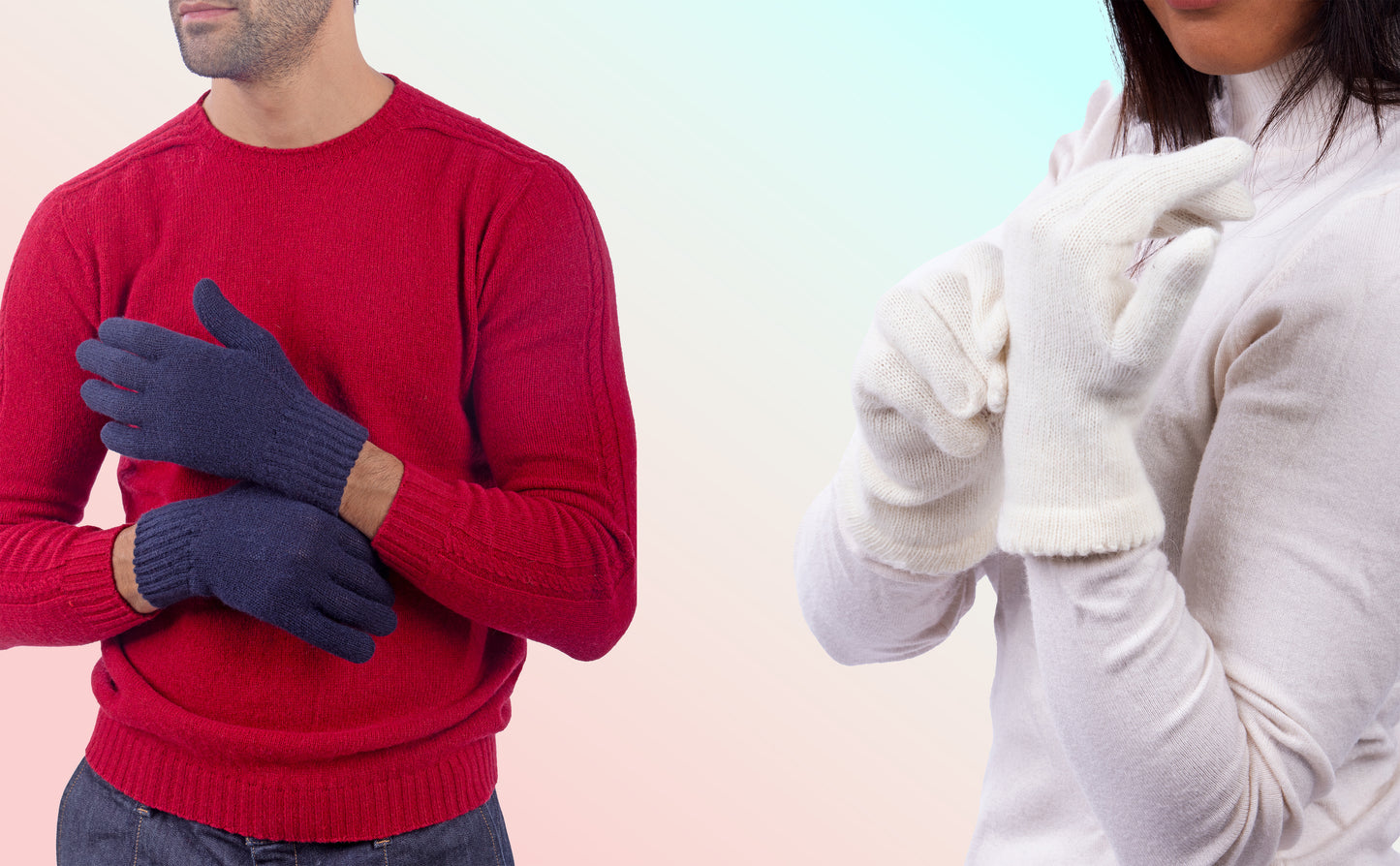 Box Coppia 2: Guanti in angora per lei e guanti in lana per lui