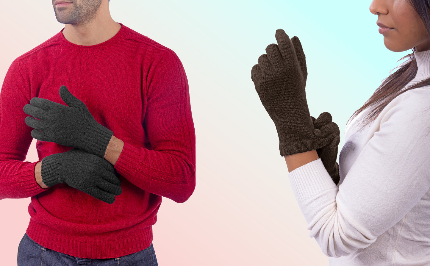 Box Coppia 2: Guanti in angora per lei e guanti in lana per lui