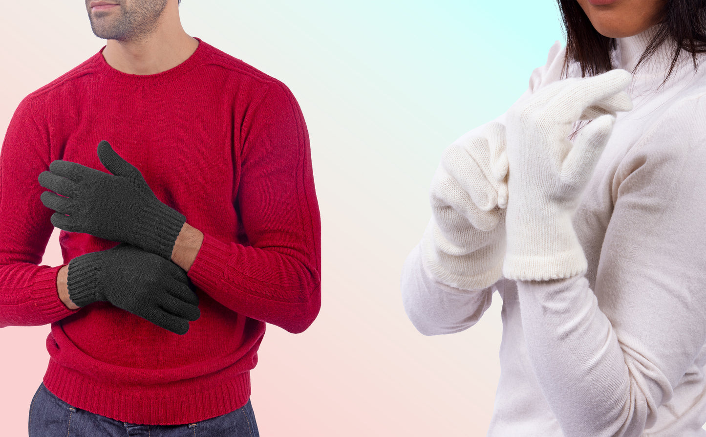 Box Coppia 2: Guanti in angora per lei e guanti in lana per lui