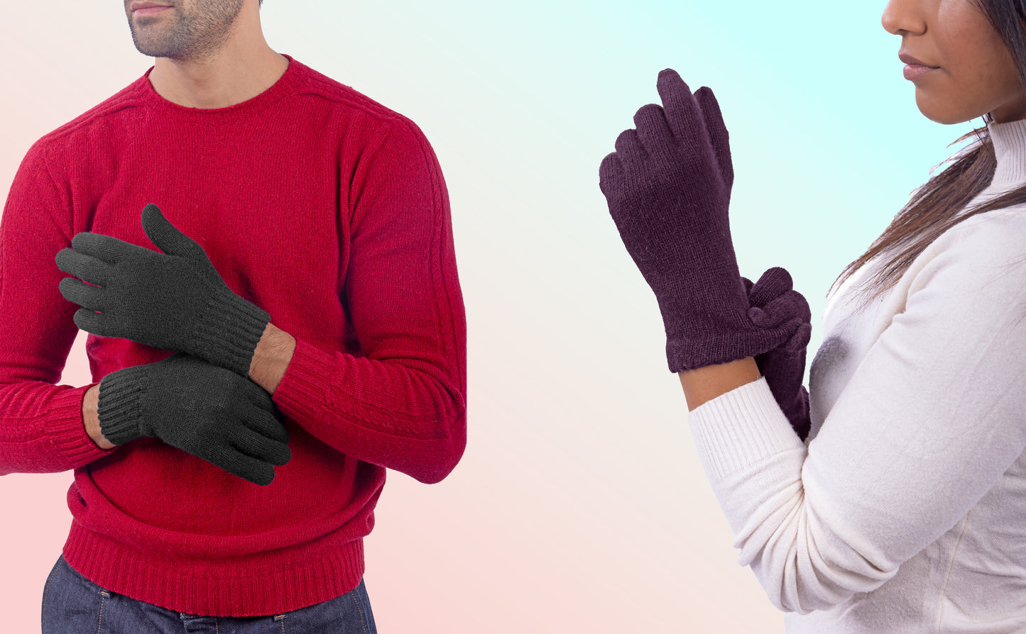Box Coppia 2: Guanti in angora per lei e guanti in lana per lui