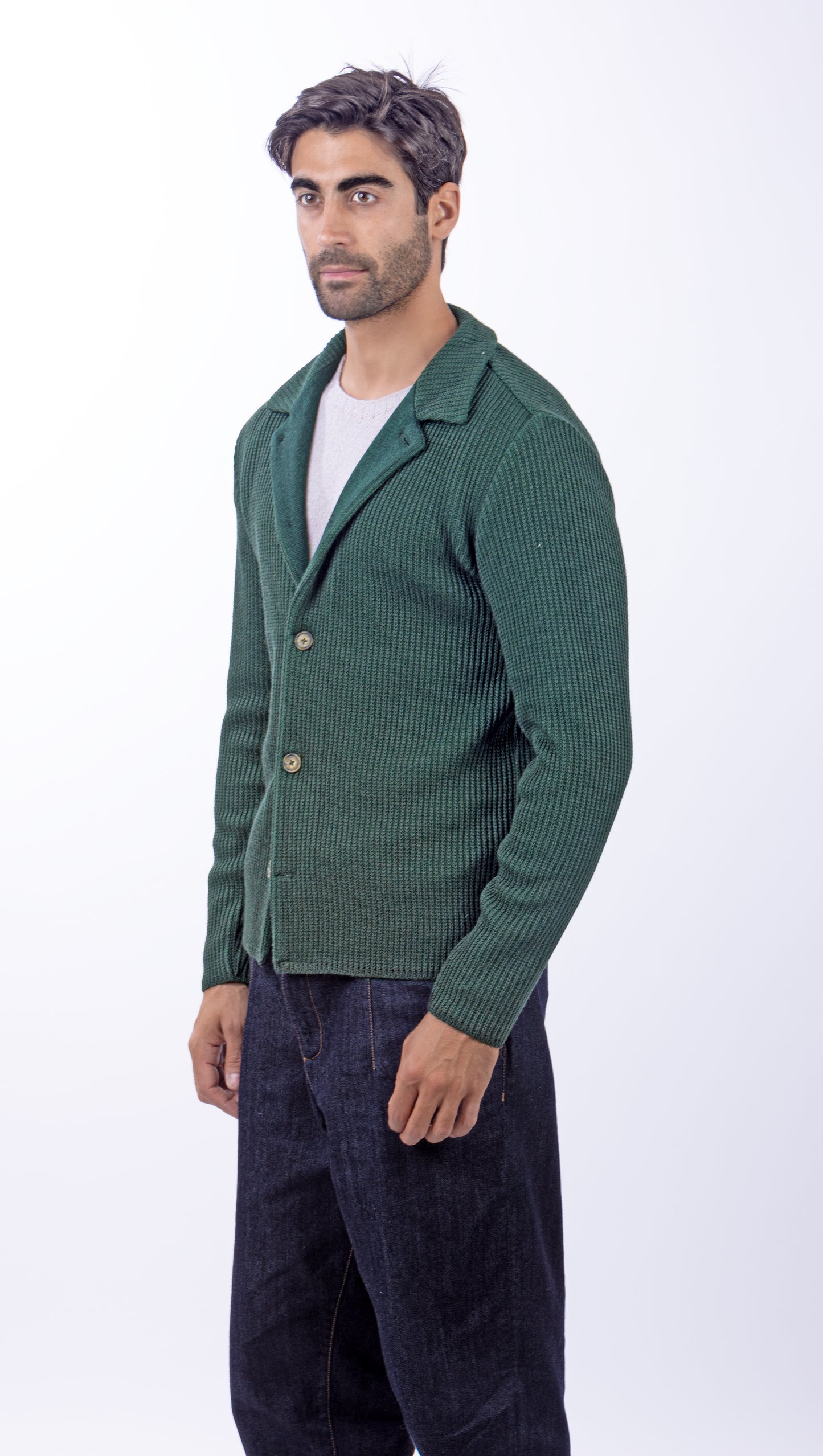 Blazer Sartoriale in Lana Verde - Made in Italy