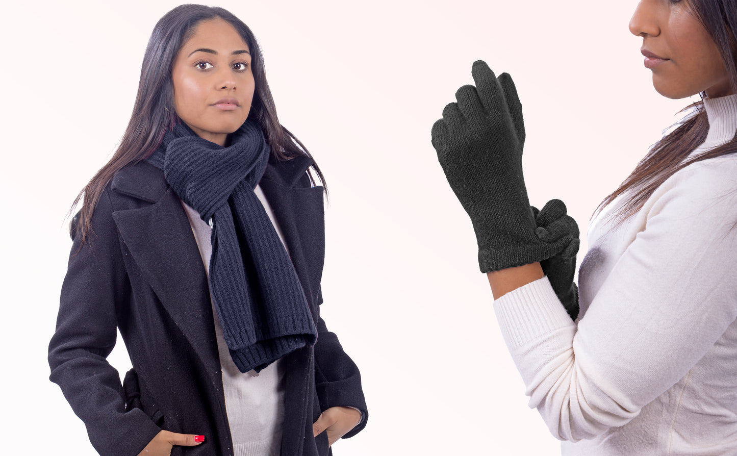 Box Donna 1: Guanti in angora + Sciarpa in maglia inglese