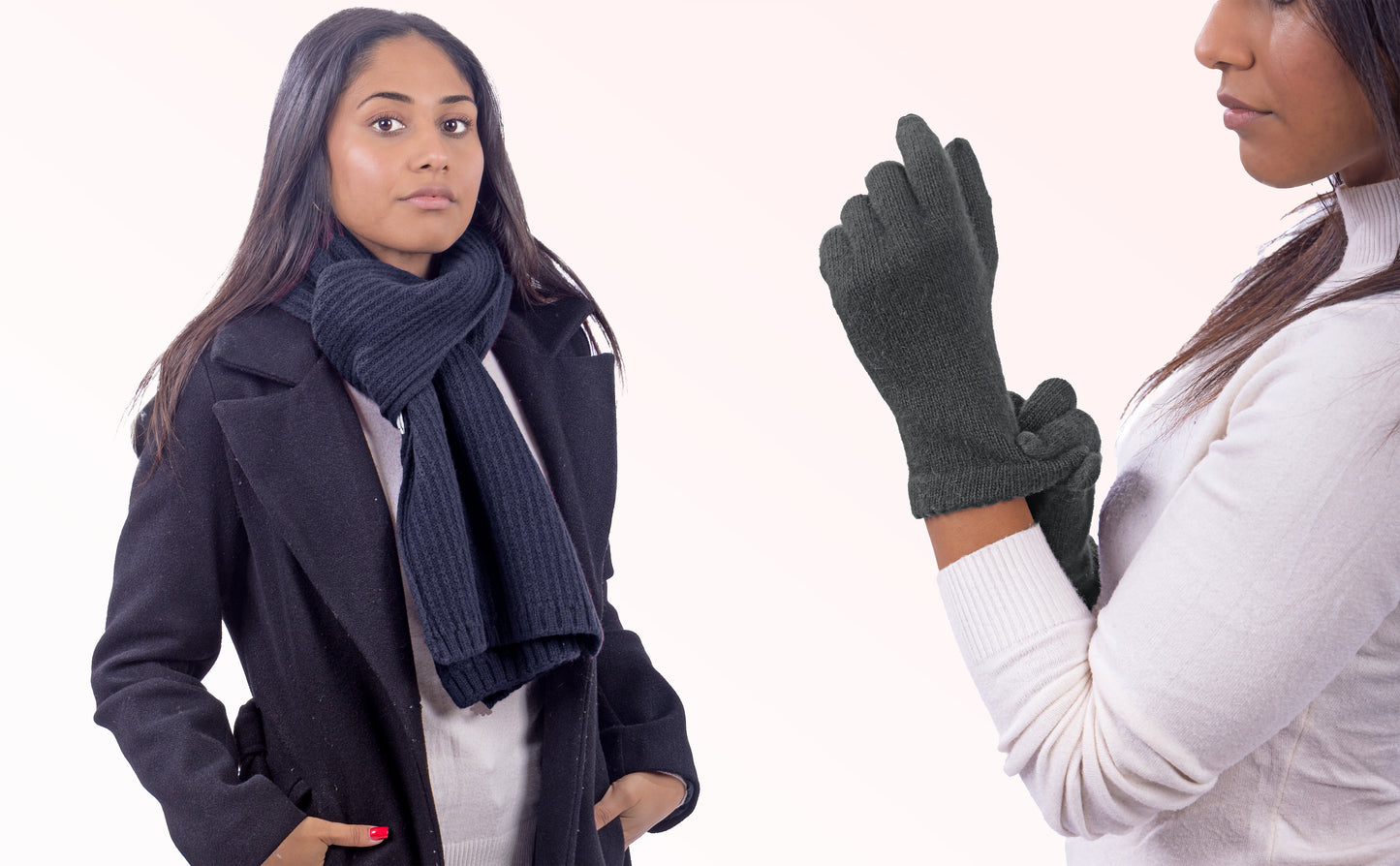 Box Donna 1: Guanti in angora + Sciarpa in maglia inglese