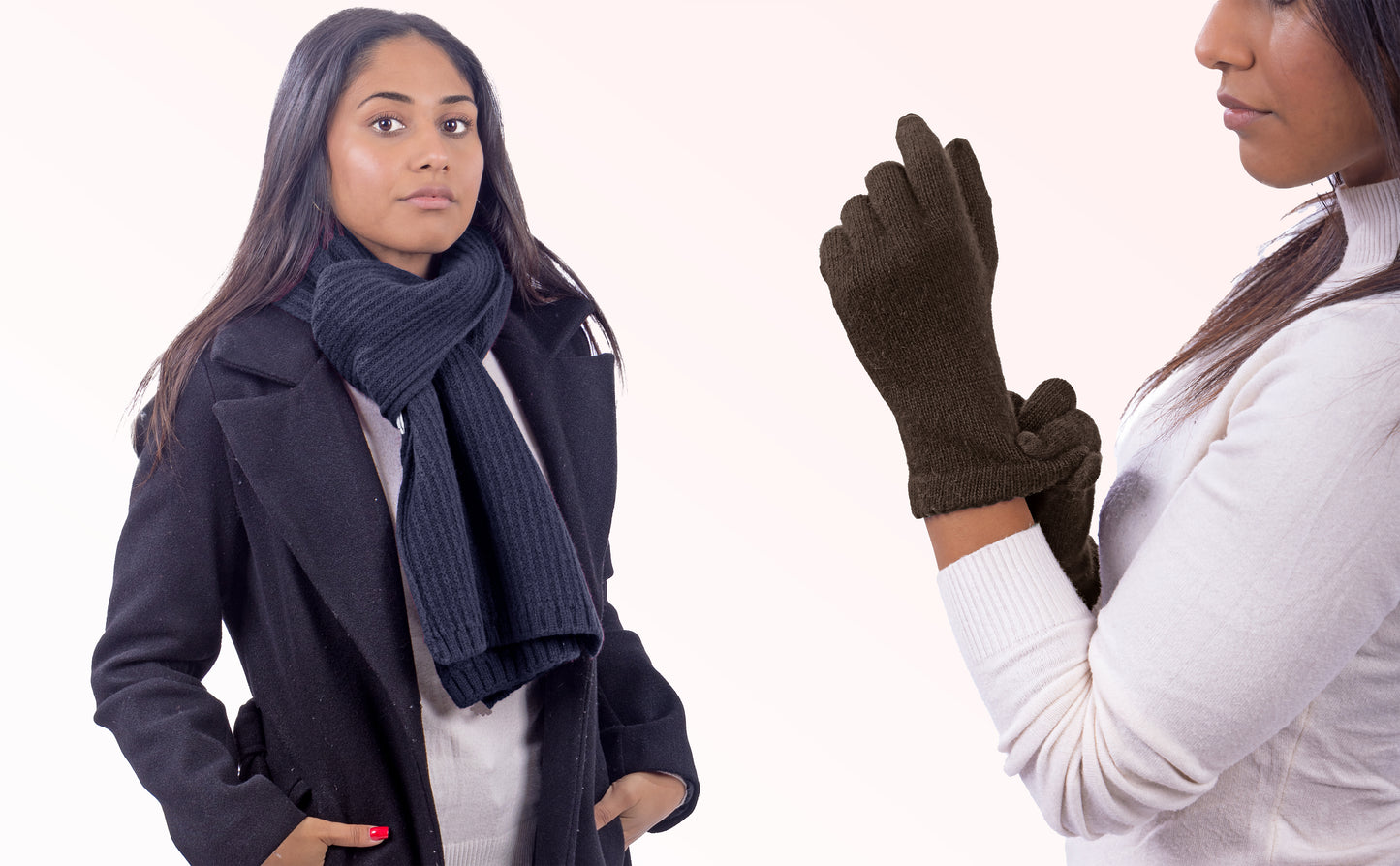 Box Donna 1: Guanti in angora + Sciarpa in maglia inglese